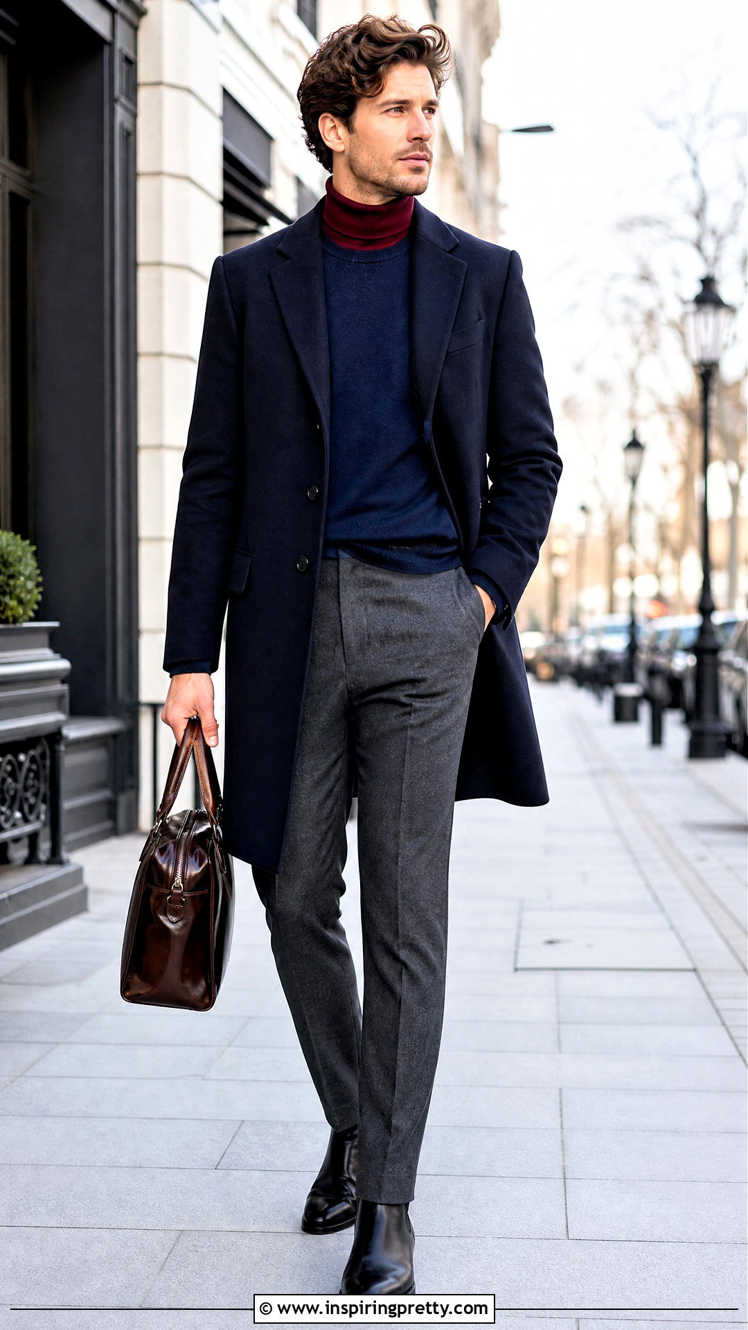 Turtleneck Under Crewneck Sweater Outfit - 50 winter tops outfit ideas