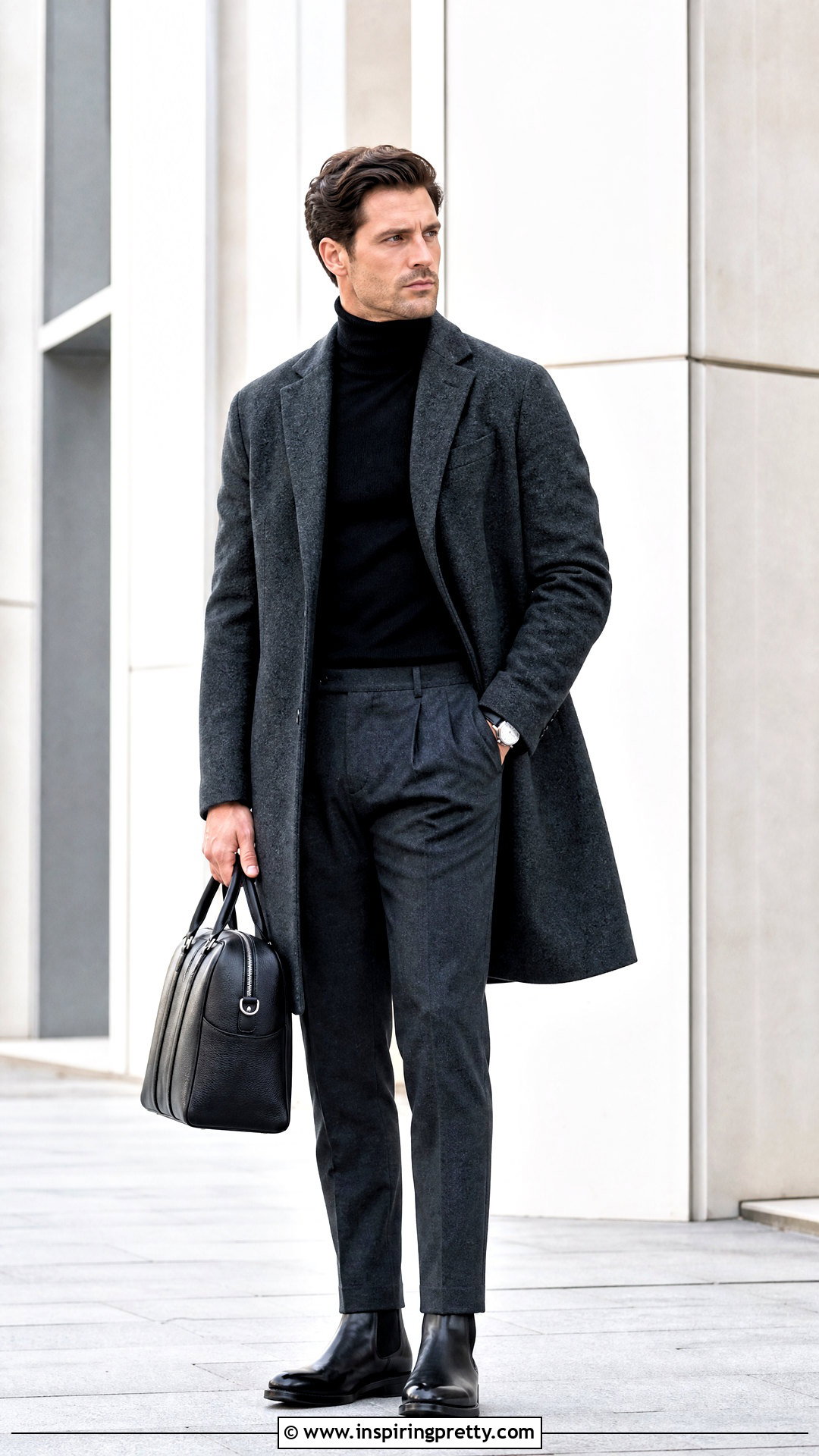 Turtleneck With Wool Trousers - 20 Trendy Tops For Men's Wardrobe Ideas