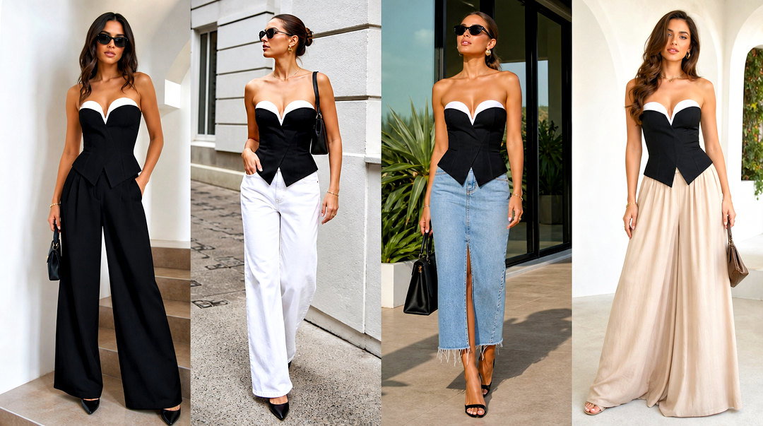 20 Tuxedo Corset Top Outfit Ideas for Glamorous Nights Out