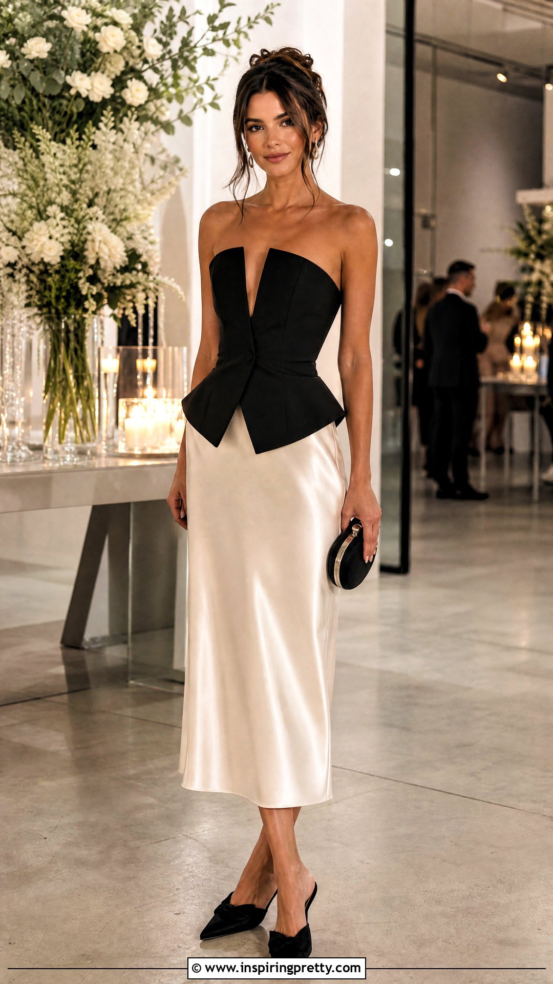 Tuxedo Corset Top Over A Slip Dress - 20 Tuxedo Corset Top outfit ideas
