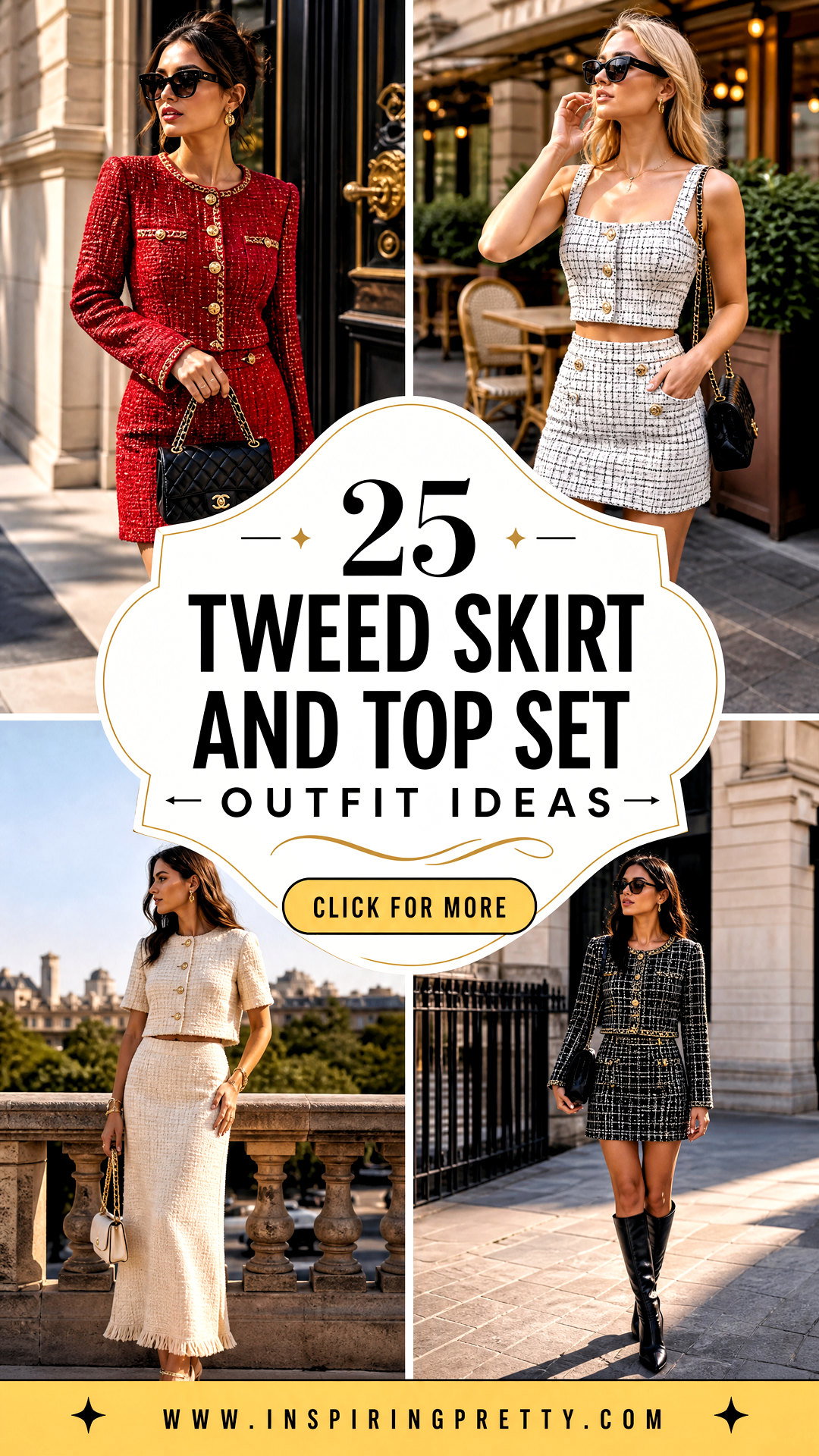 25 Tweed Skirt and Top Set Outfit Ideas for Polished Style - 25 Tweed Skirt and Top Set Outfit Ideas for Polished Style