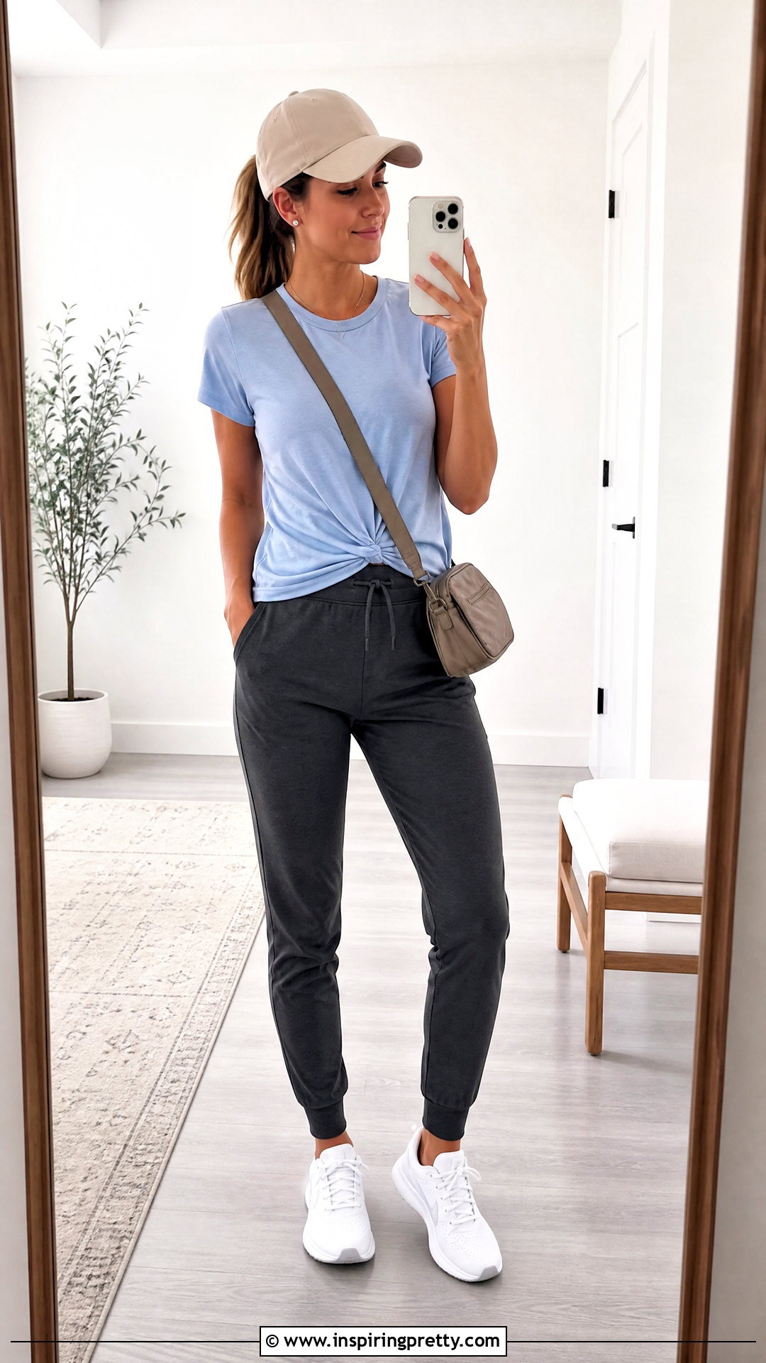 Twist Hem Top With Joggers And Sneakers - 20 Twist Hem Top outfit ideas