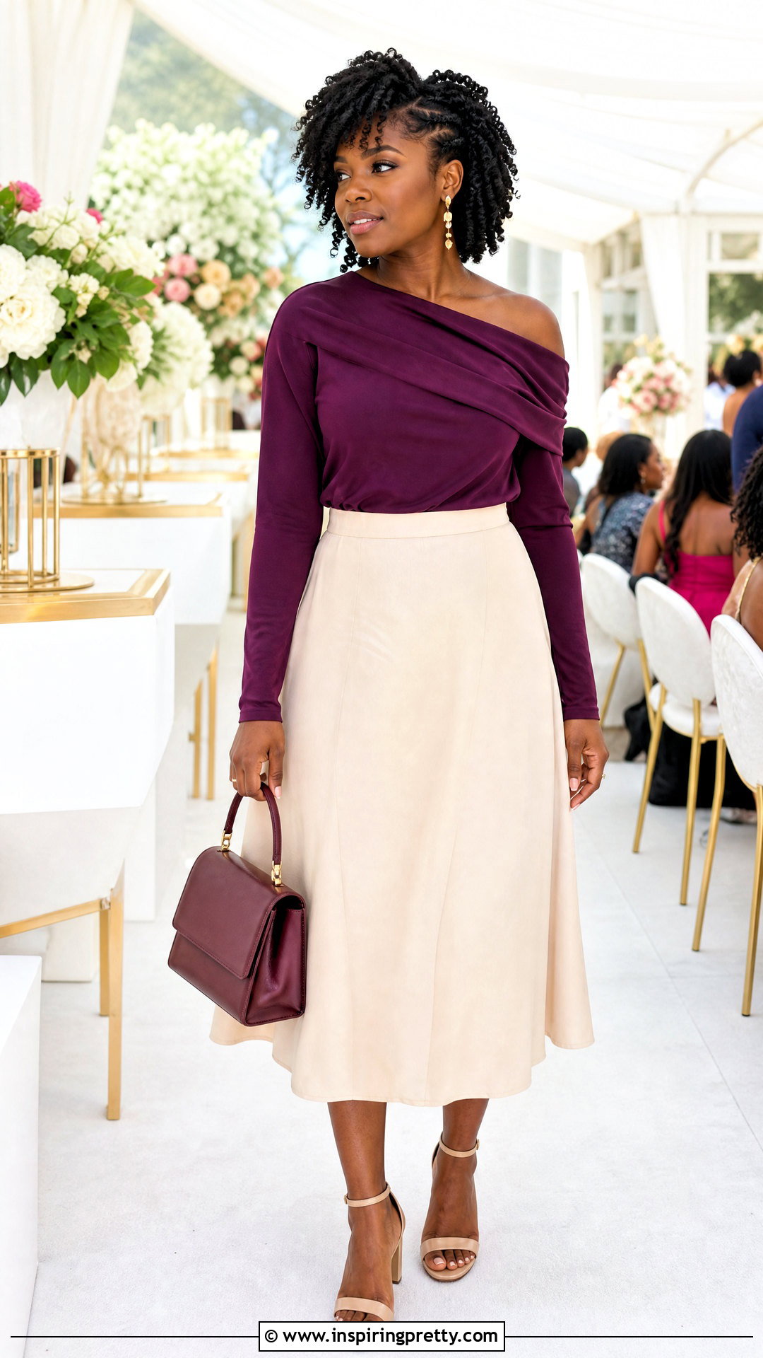 Twist Out With Off Shoulder Top - 50 off shoulder top hairstyle ideas