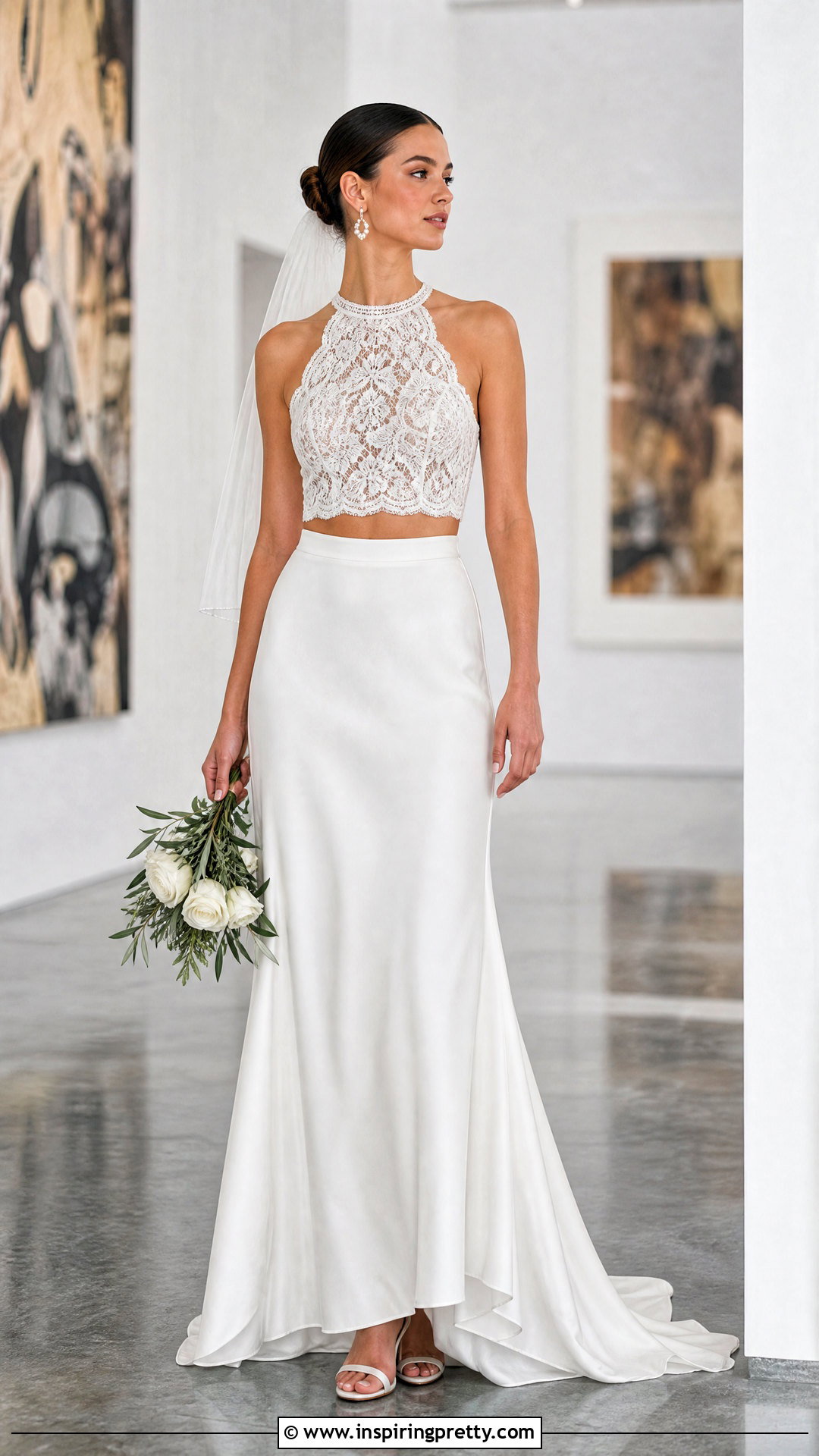 Two Piece Lace Halter Wedding Dress - 25 Lace Halter Top Wedding Dress outfit ideas