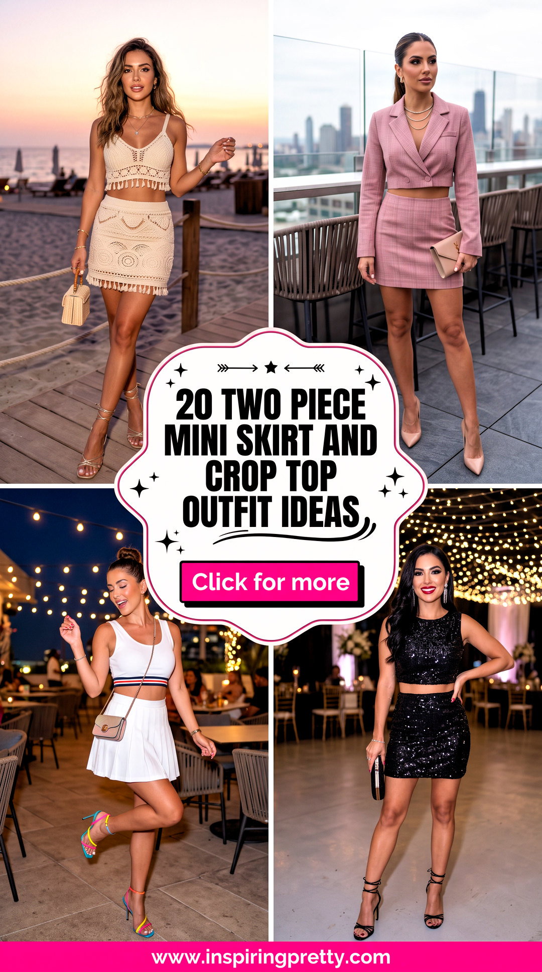 20 Two Piece Mini Skirt And Crop Top Outfit Ideas for Date Night - 20 Two Piece Mini Skirt And Crop Top Outfit Ideas for Date Night