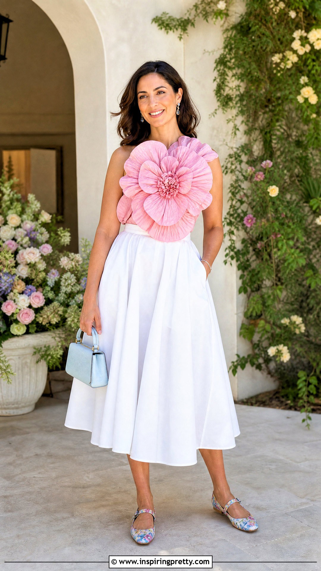 Tyler McGillivary Flower Top With A Line Midi Skirt - 20 Tyler Mcgillivary Flower Top outfit ideas