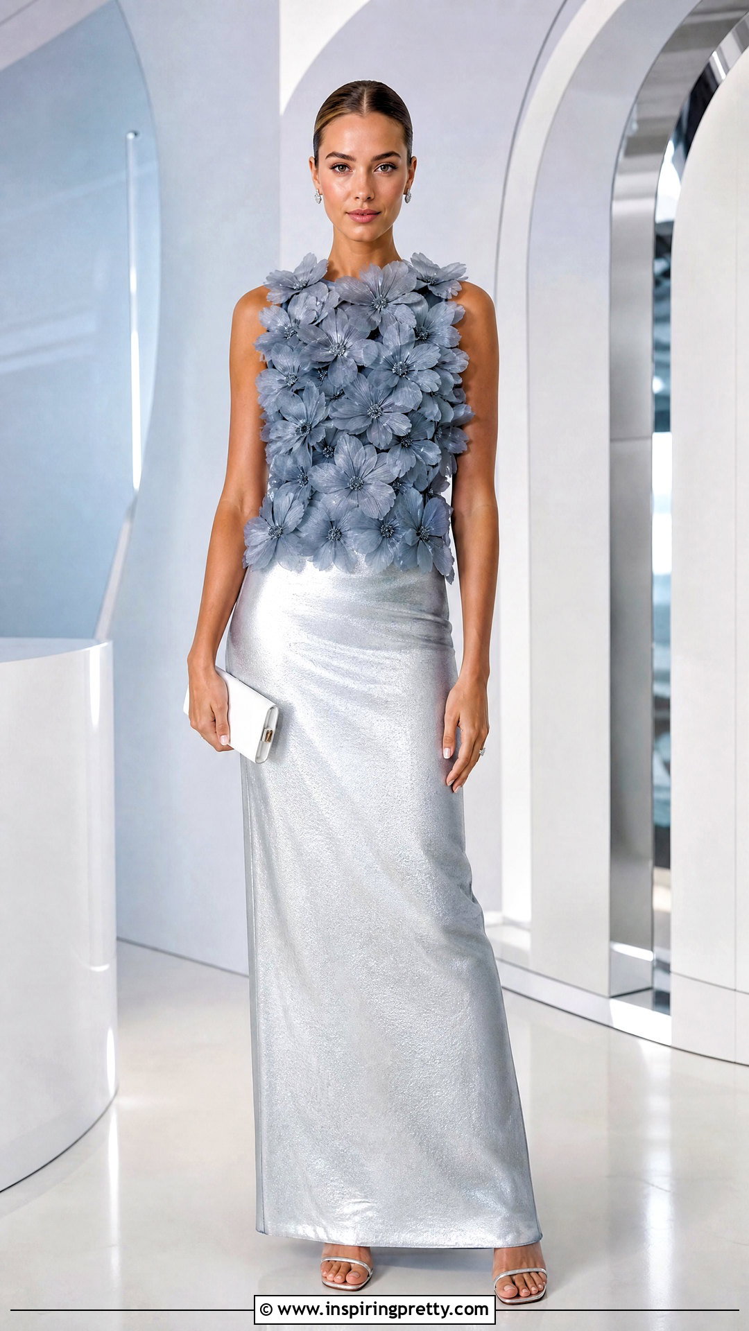 Tyler McGillivary Flower Top With Silver Maxi Skirt - 20 Tyler Mcgillivary Flower Top outfit ideas