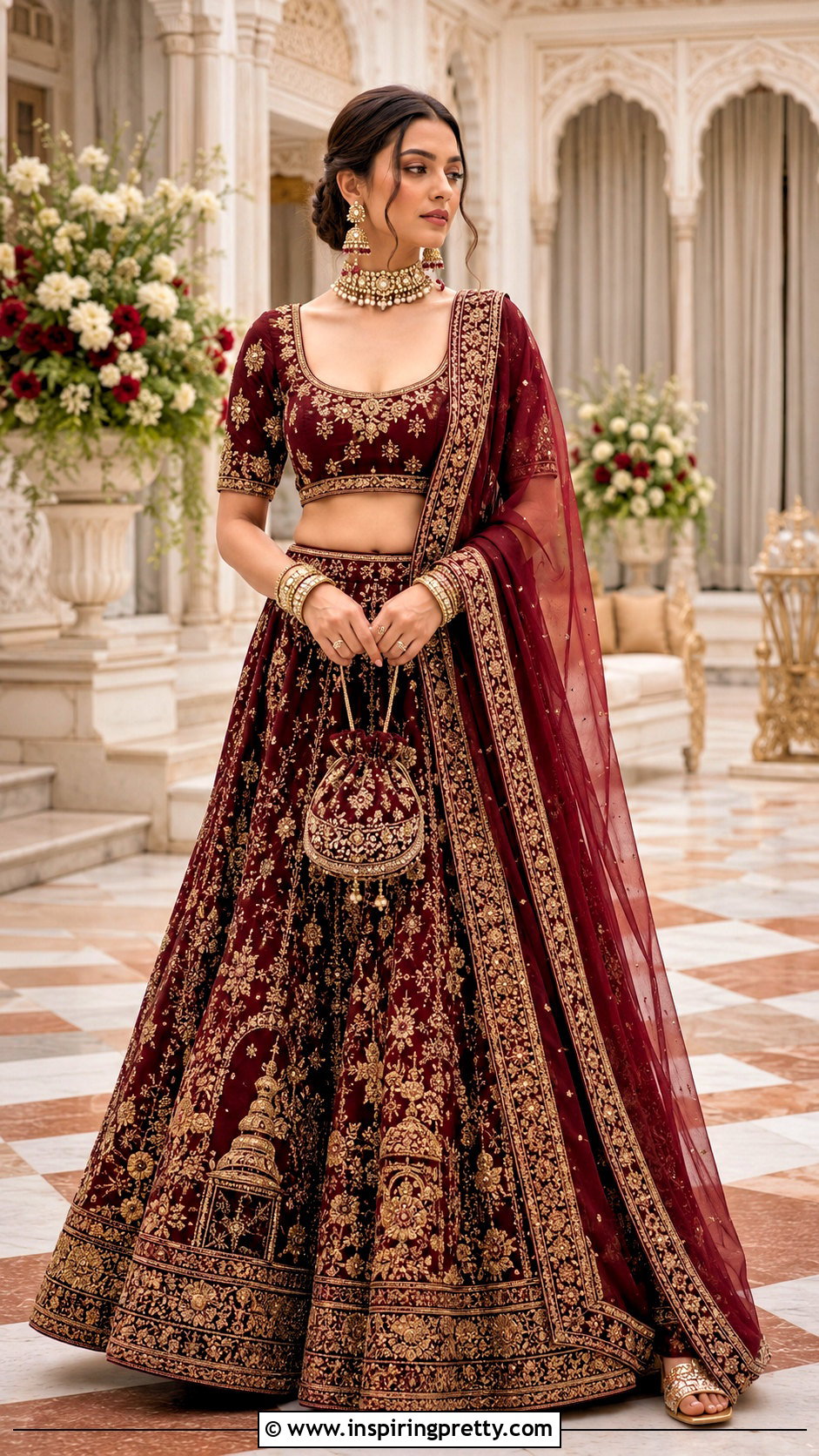 U Neck Zardozi Crop Top Lehenga - 50 Crop Top Designs For Lehenga Ideas