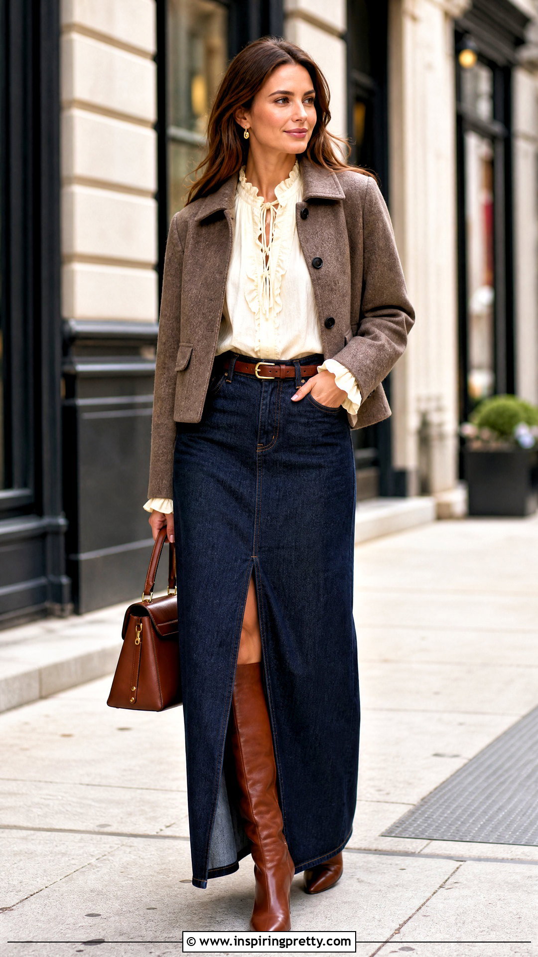Ulla Johnson Ruffle Top With Denim Maxi Skirt And Knee High Boots - 20 ulla johnson ruffle top outfit ideas