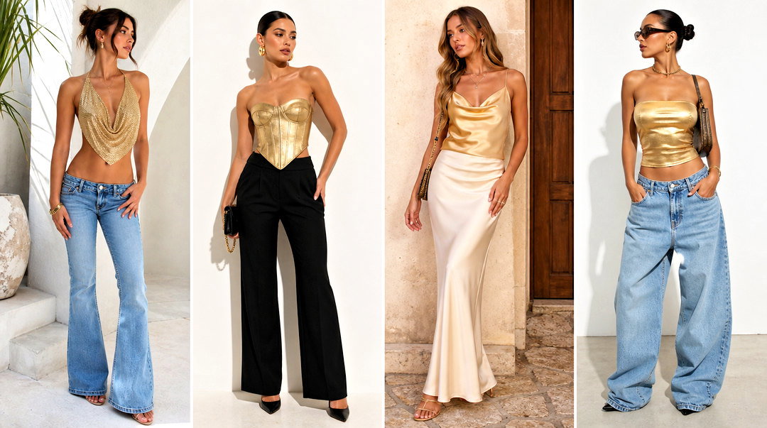 20 Urban Outfitters Gold Tops for Glam Night-Out Style