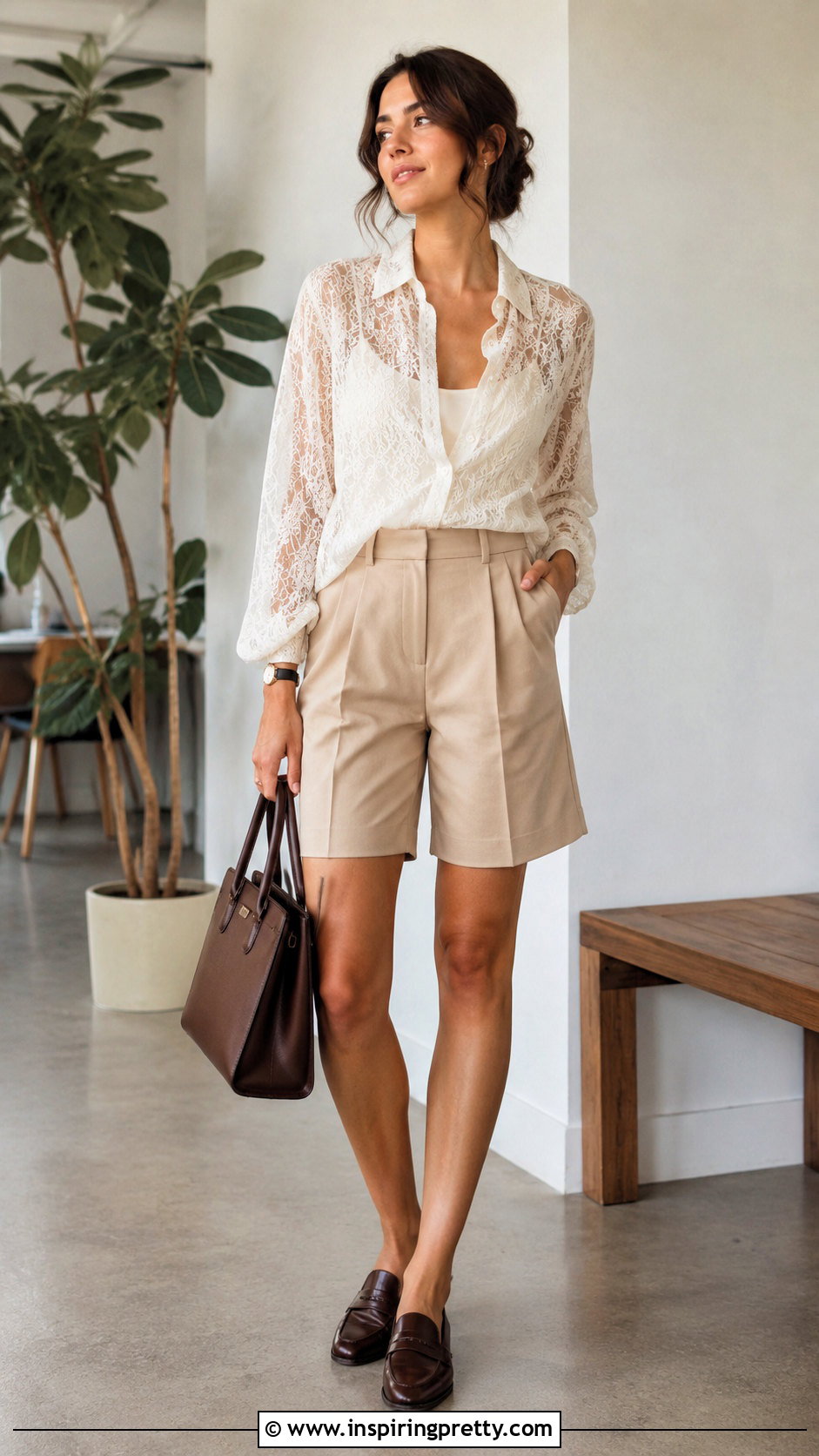 Urban Outfitters Sheer Blouse And Tailored Shorts Outfit - 25 Urban Outfitters Shirts & Tops outfit ideas