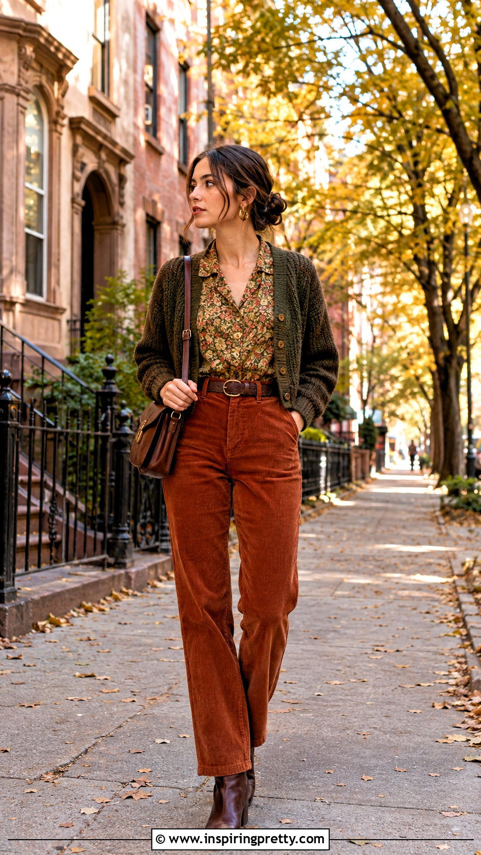 Urban Outfitters Vintage Floral Blouse With Corduroy Pants - 25 Urban Outfitters Floral Tops