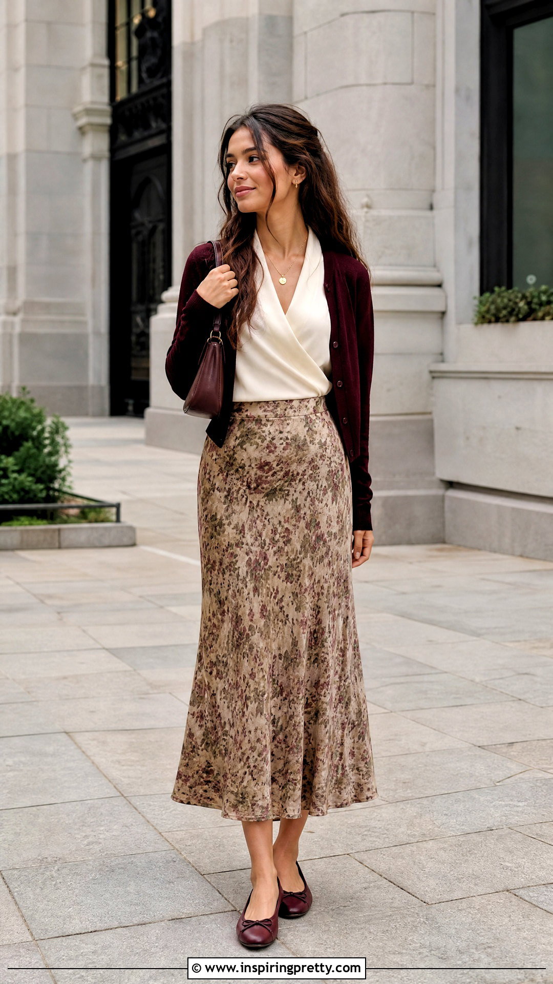 Urban Romantic Wrap Top With Midi Skirt - 20 Urban Romantics Tops outfit ideas