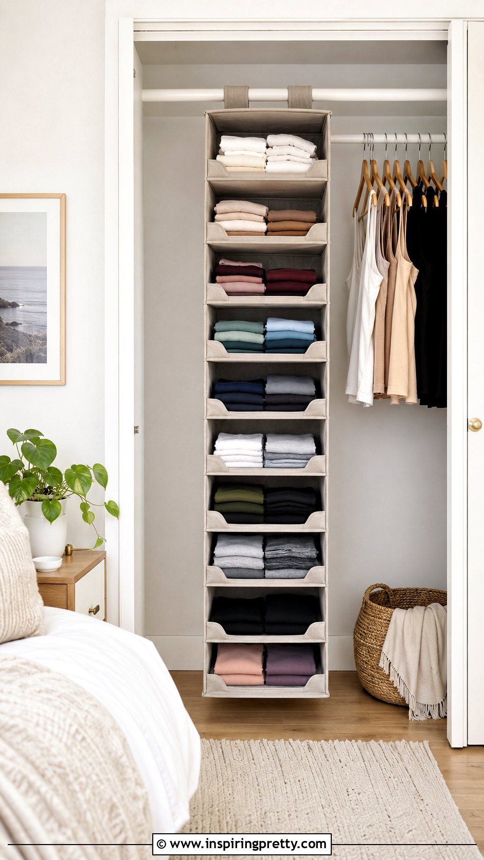 Use A Hanging Shelf Organizer For Tank Tops - how to store tank tops how to organize (25 ways)