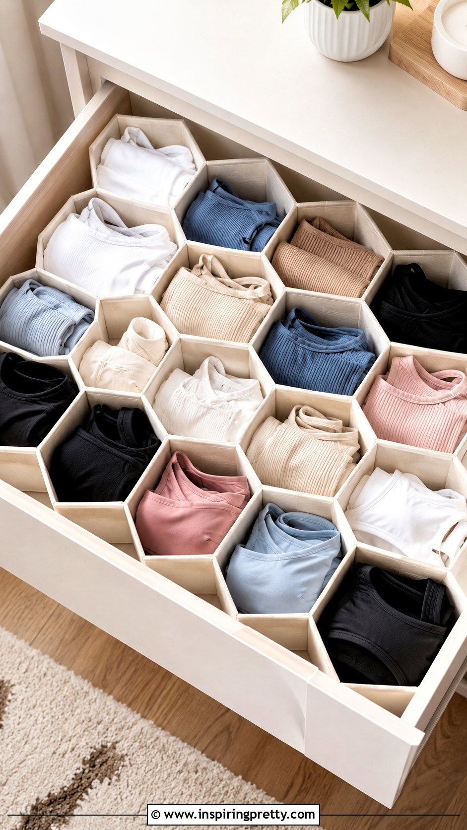 Use A Honeycomb Organizer For Tank Tops - how to store tank tops how to organize (25 ways)