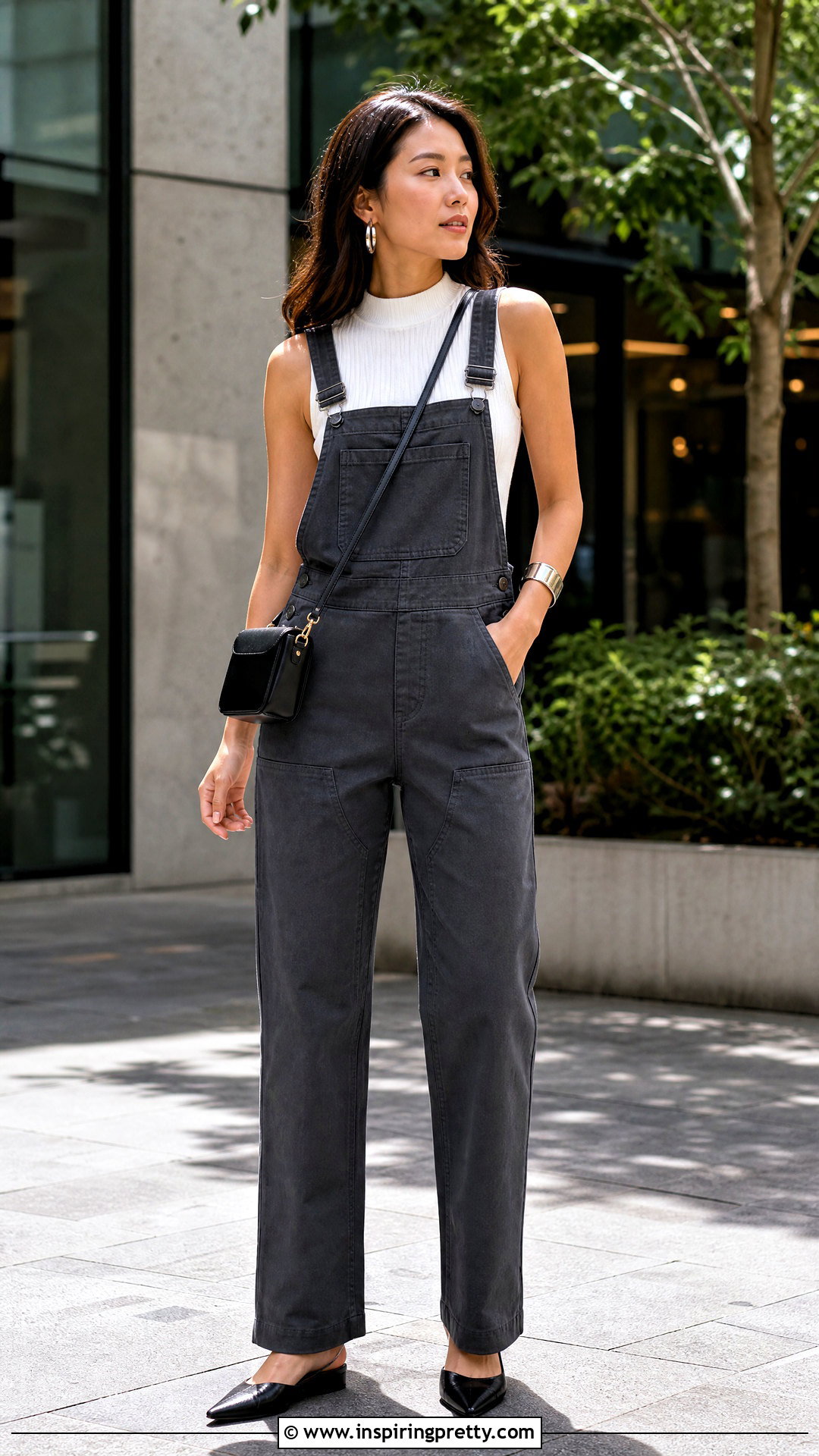 Utility Overalls With Sleeveless Shirt - 25 Overall Top Shirt outfit ideas