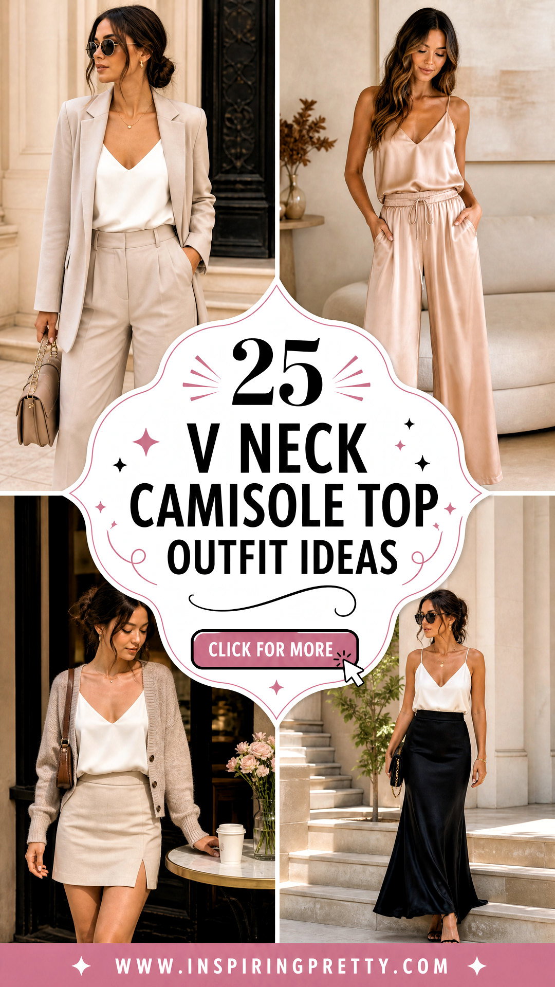 25 V Neck Camisole Top Outfit Ideas for Effortless Style - 25 V Neck Camisole Top Outfit Ideas for Effortless Style