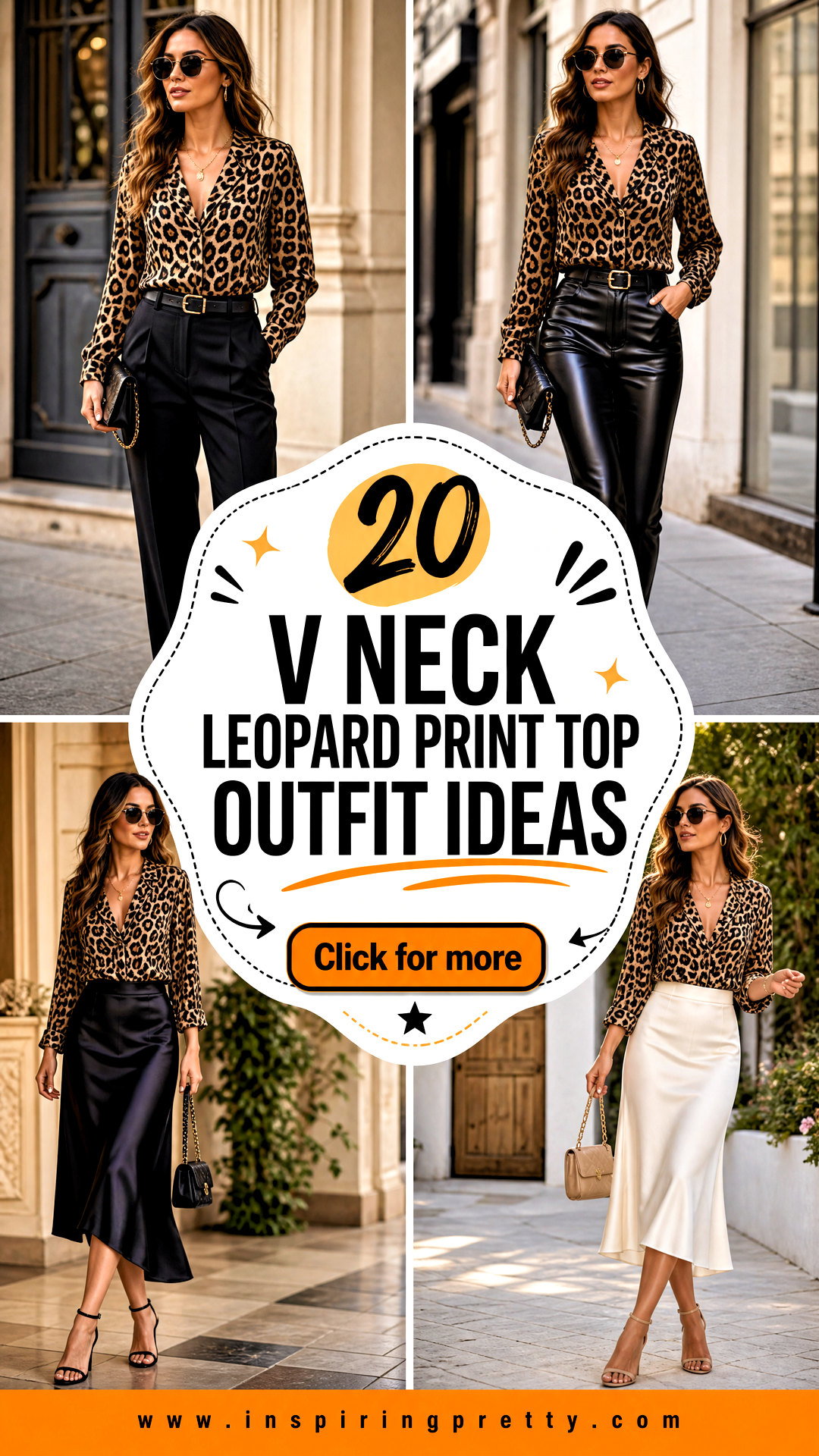 20 V Neck Leopard Print Top Outfit Ideas for Bold Style - 20 V Neck Leopard Print Top Outfit Ideas for Bold Style