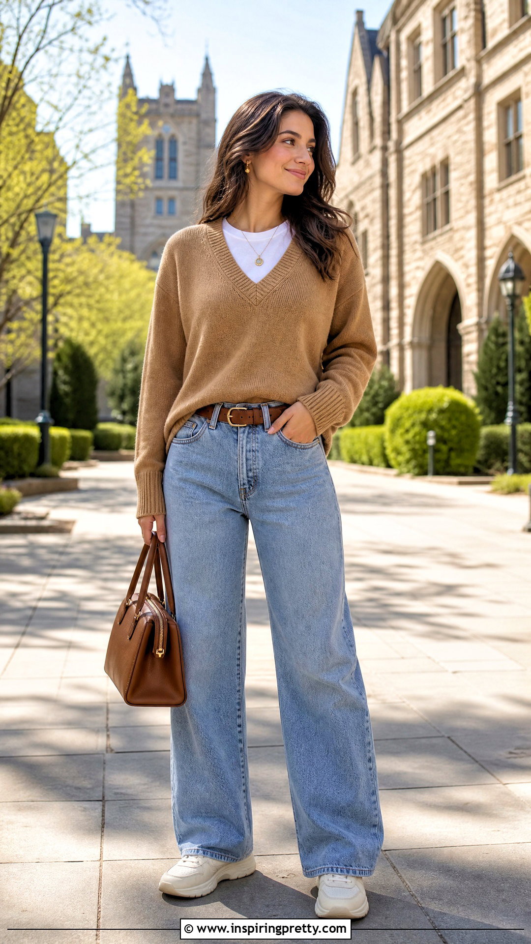V Neck Sweater With Baggy Jeans - 50 tops to wear with baggy jeans