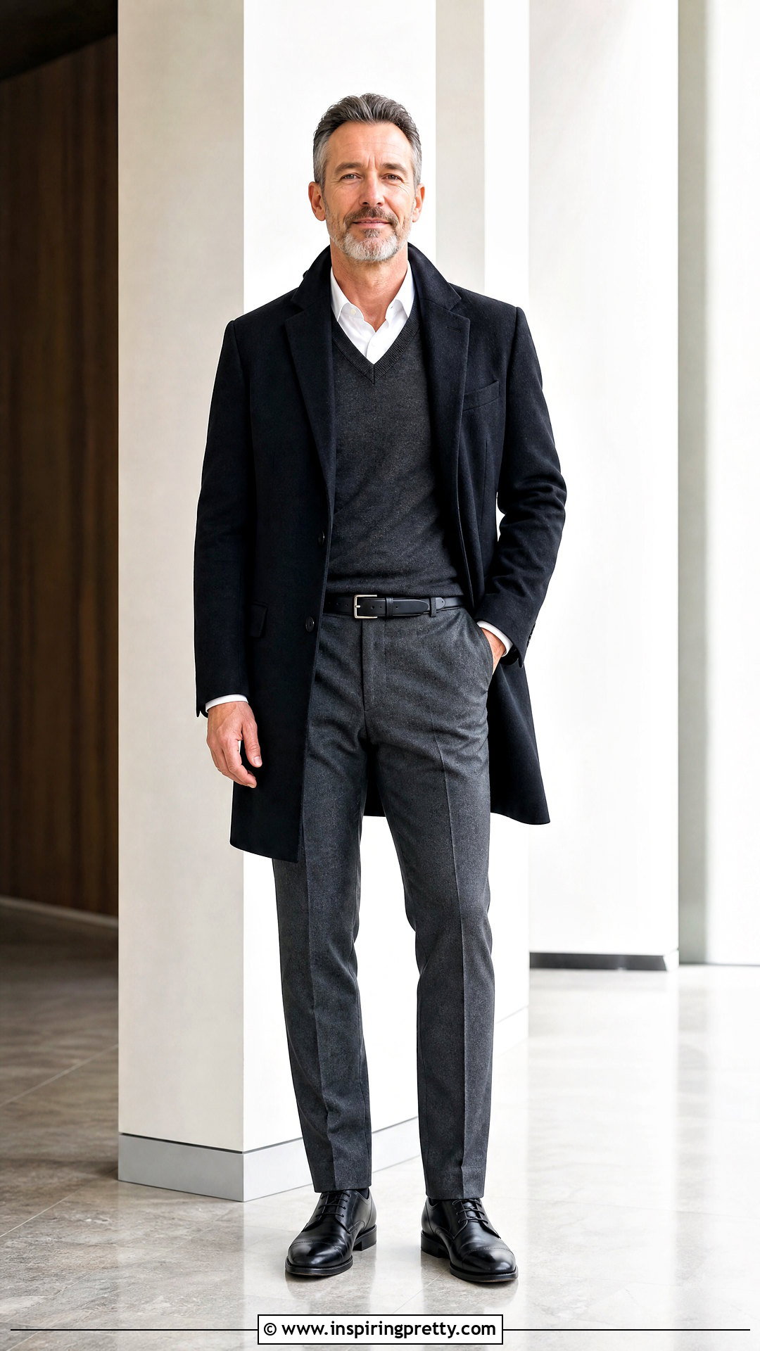 V Neck Sweater With Dress Shirt - 50 mens tops outfit ideas