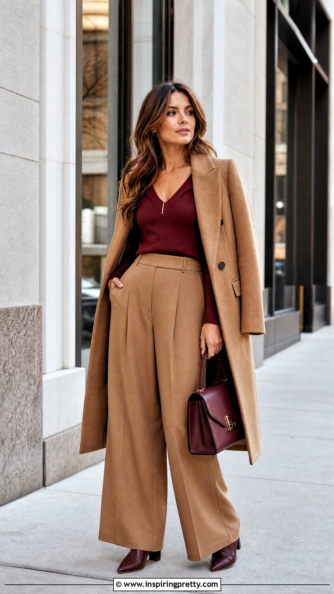 V Neck Sweater With Palazzo Pants - 50 tops for palazzo pants classy outfits