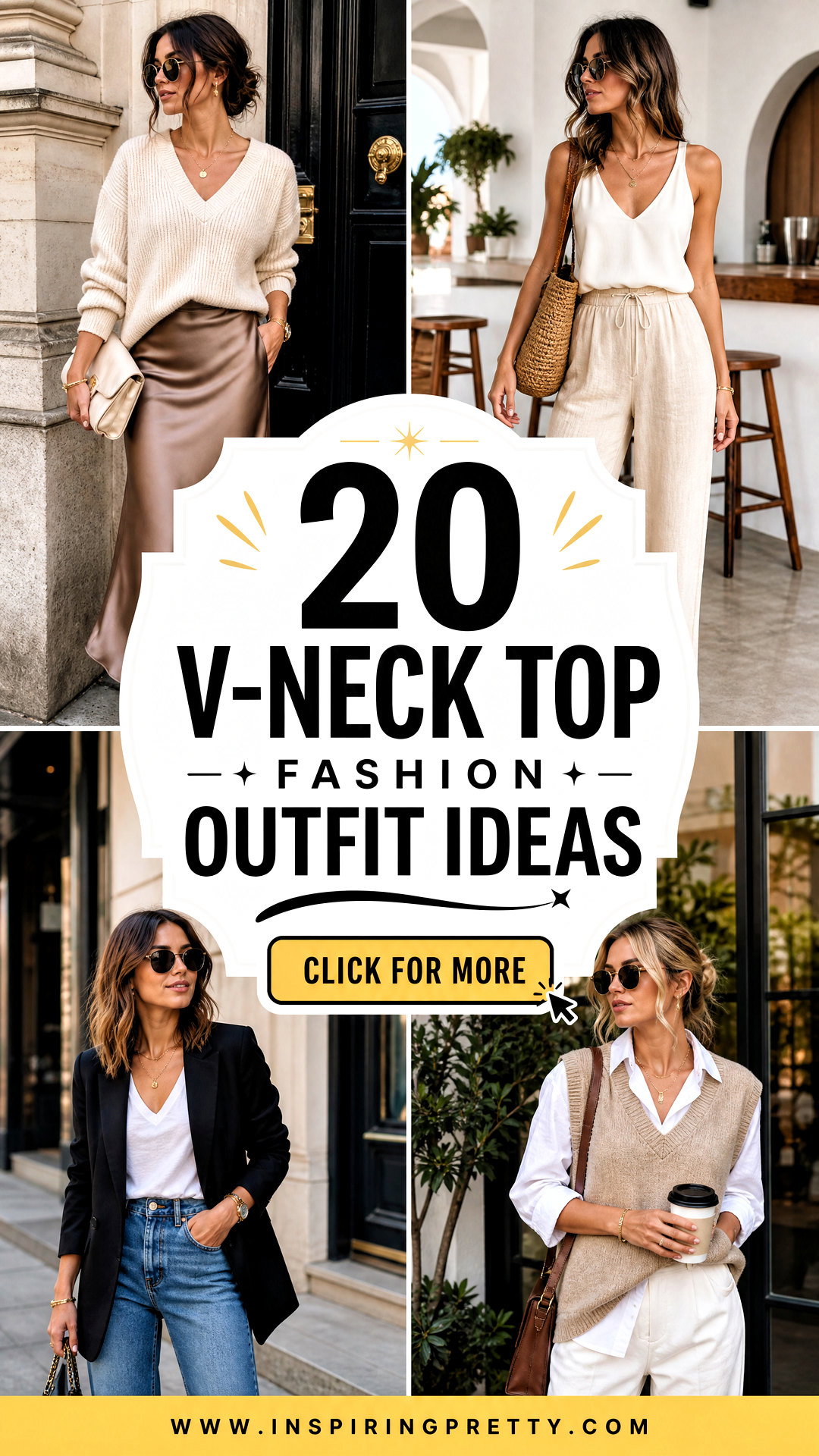 20 V-Neck Top Fashion Outfit Ideas for Effortless Style - 20 V-Neck Top Fashion Outfit Ideas for Effortless Style