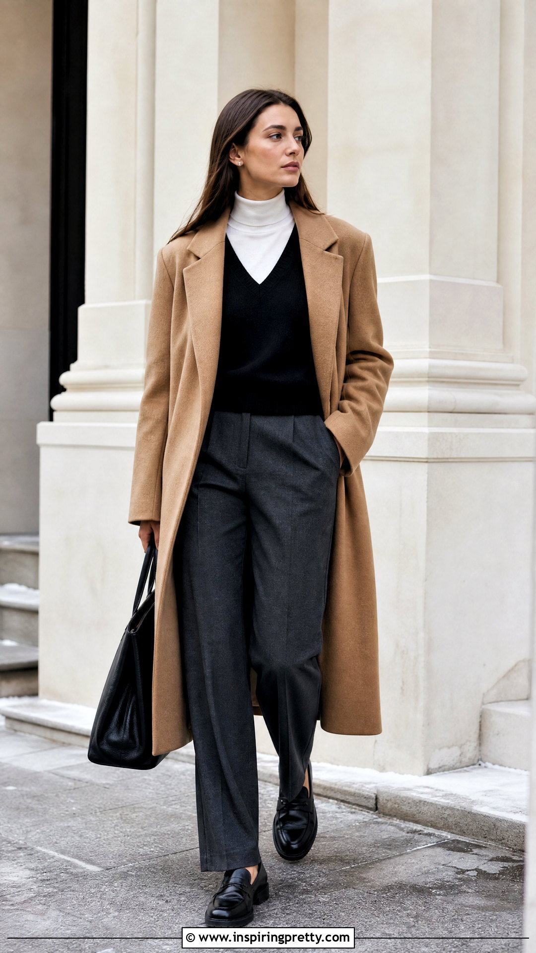V Neck Top With Layered Turtleneck - 50 v neck top outfits