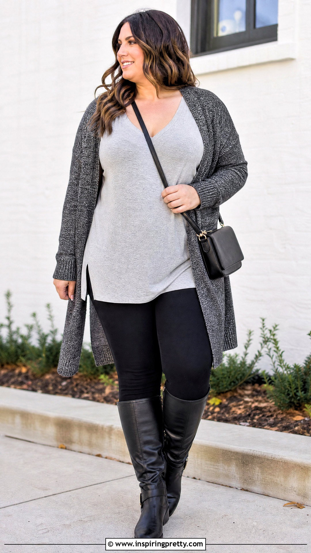 V Neck Tunic With Leggings - 50 tops for big busted women