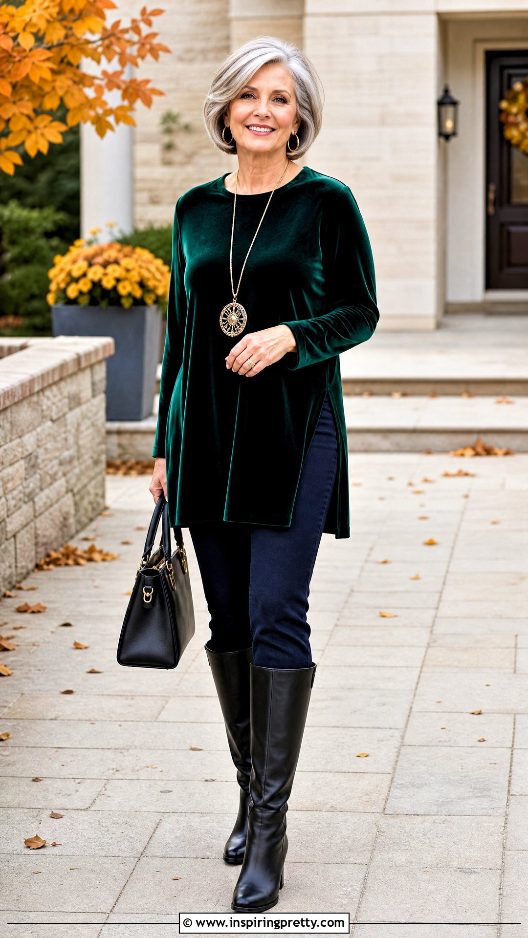 Velour Tunic Top With Slim Jeans - 25 velour tops for women