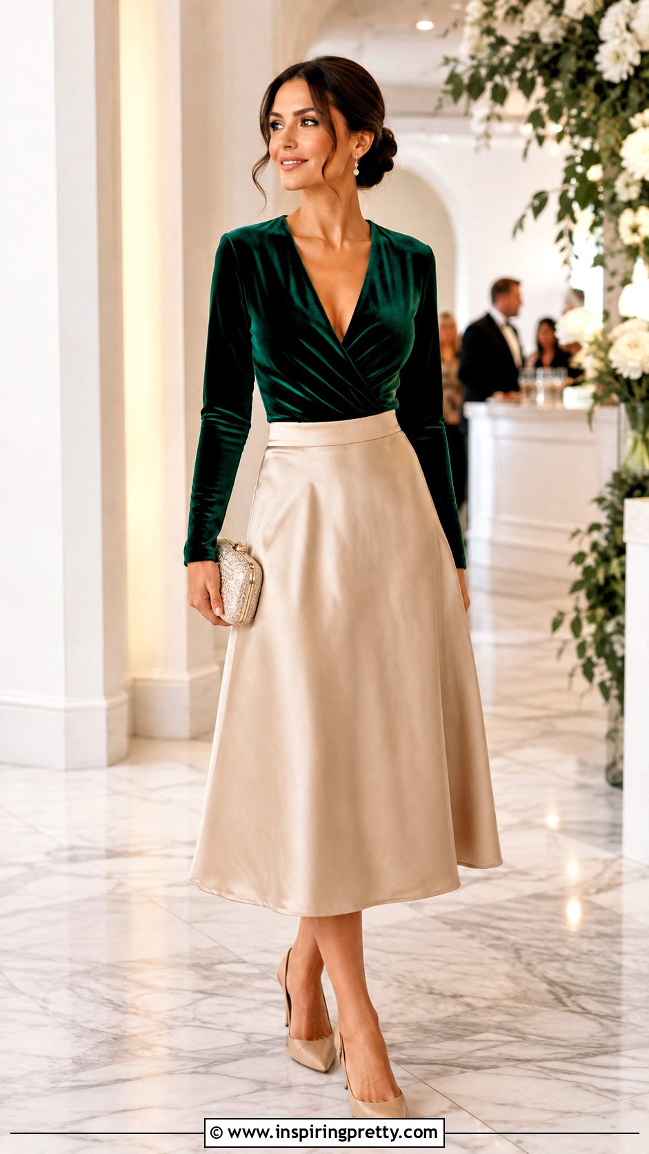 Velvet Bodysuit With Midi Skirt - 50 velvet tops for women