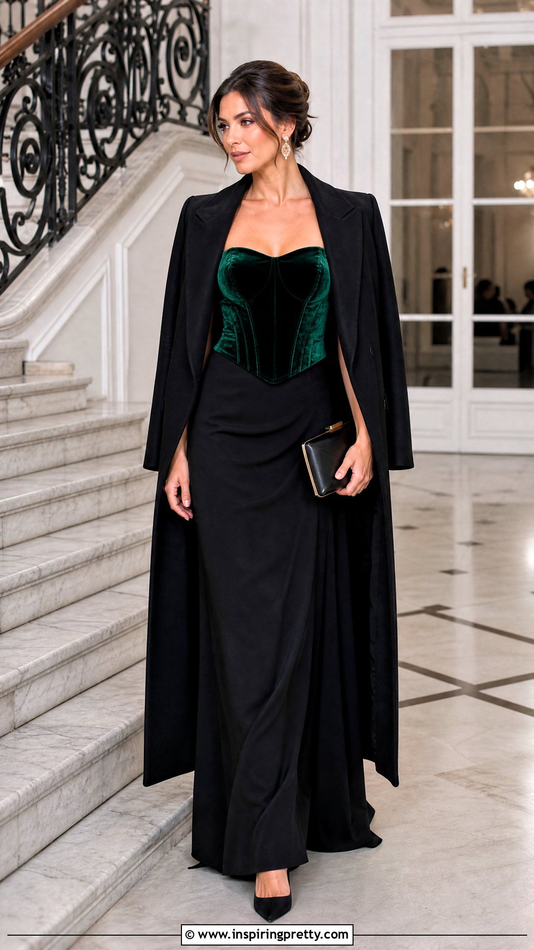 Velvet Corset Top With Maxi Skirt - 50 corset top outfit ideas