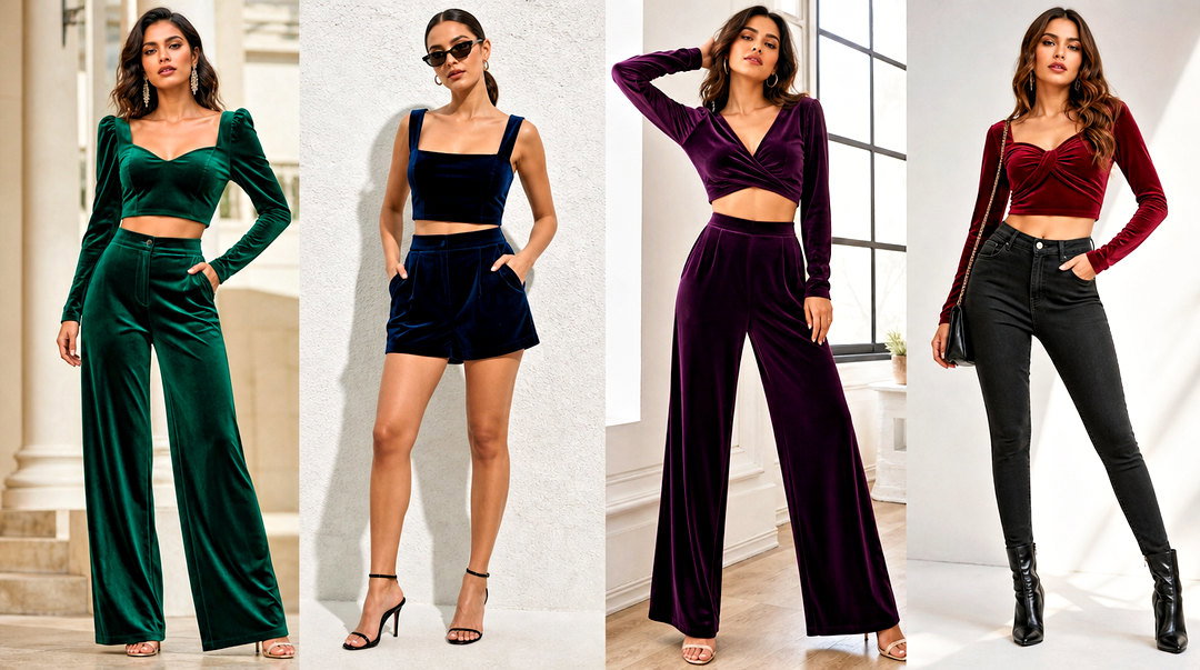 20 Velvet Crop Top Fall Fashion Ideas for Chic Layered Looks