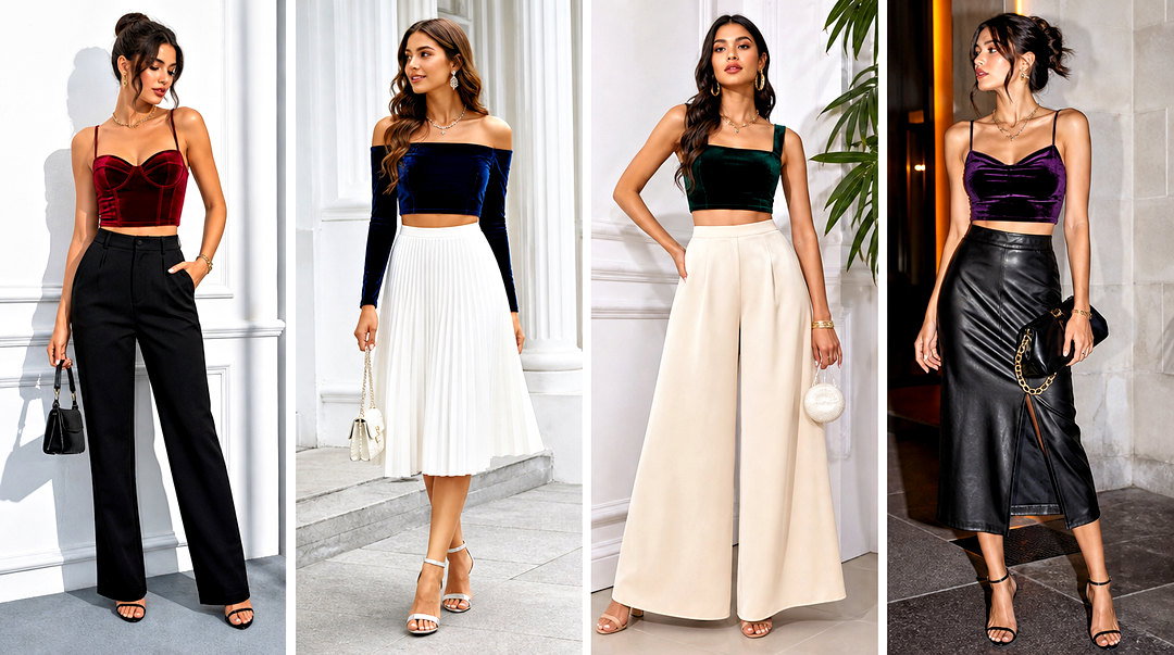 20 Velvet Crop Top Fashion Ideas for Luxe Day-to-Night Style