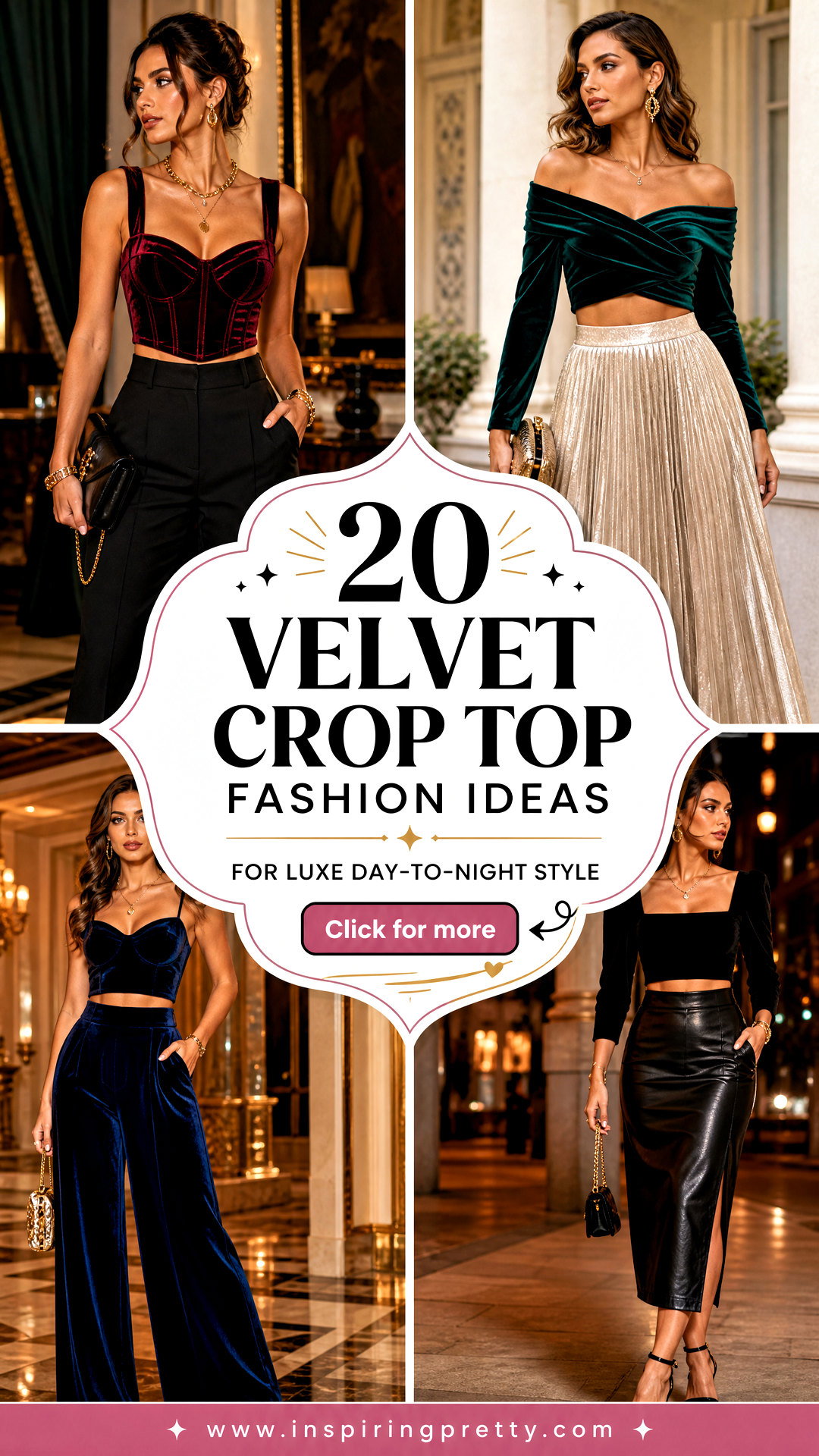 20 Velvet Crop Top Fashion Ideas for Luxe Day-to-Night Style - 20 Velvet Crop Top Fashion Ideas for Luxe Day-to-Night Style
