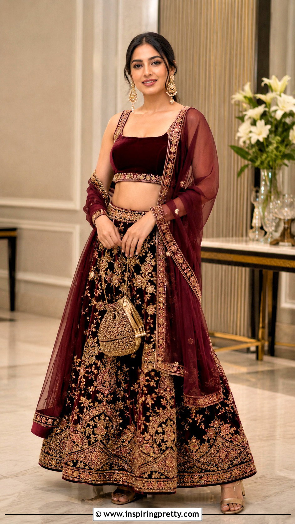 Velvet Crop Top Lehenga - 50 Modern Lehenga Designs Crop Tops outfit ideas