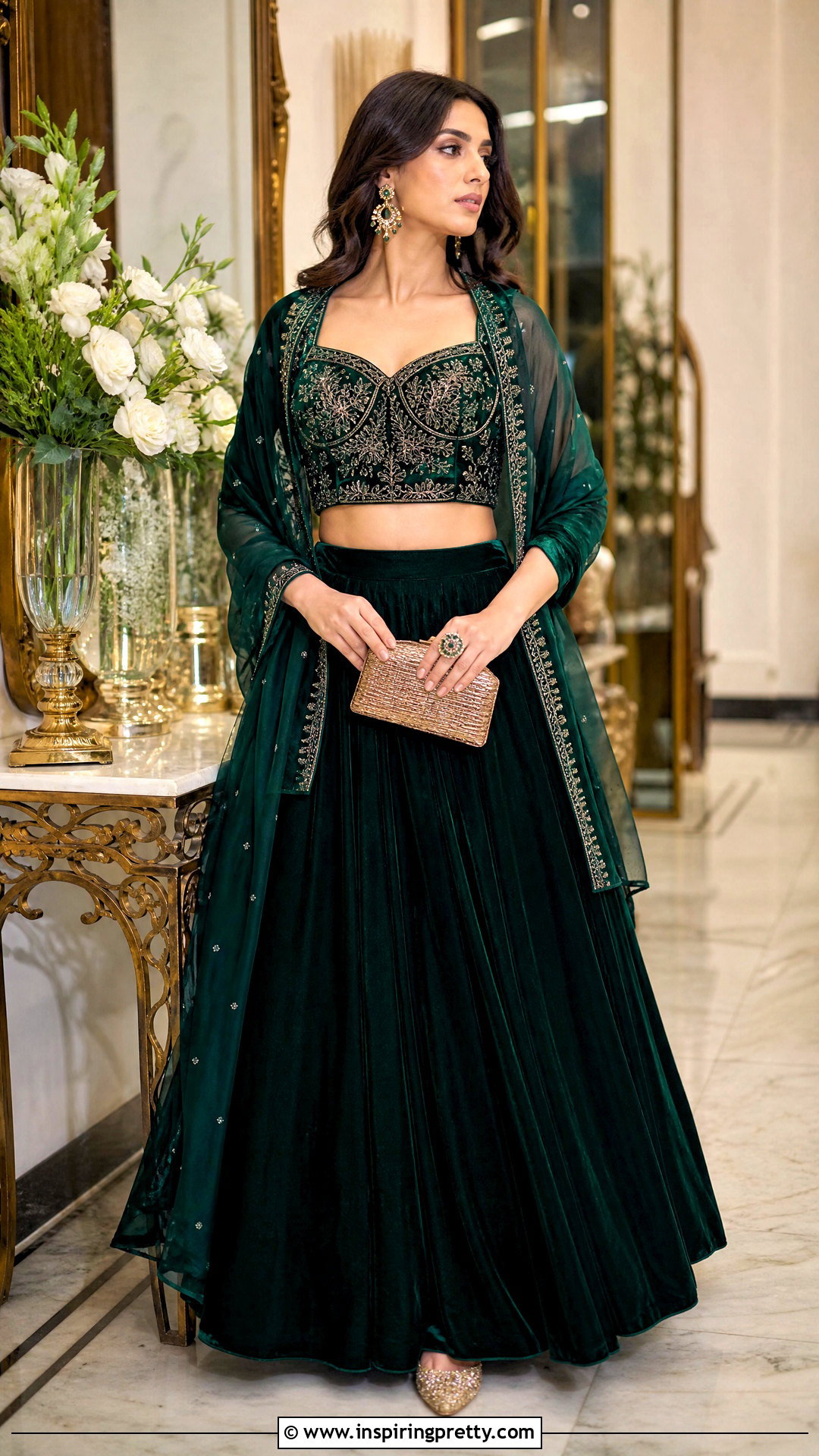 Velvet Crop Top Lehenga - 25 crop top lehenga new models