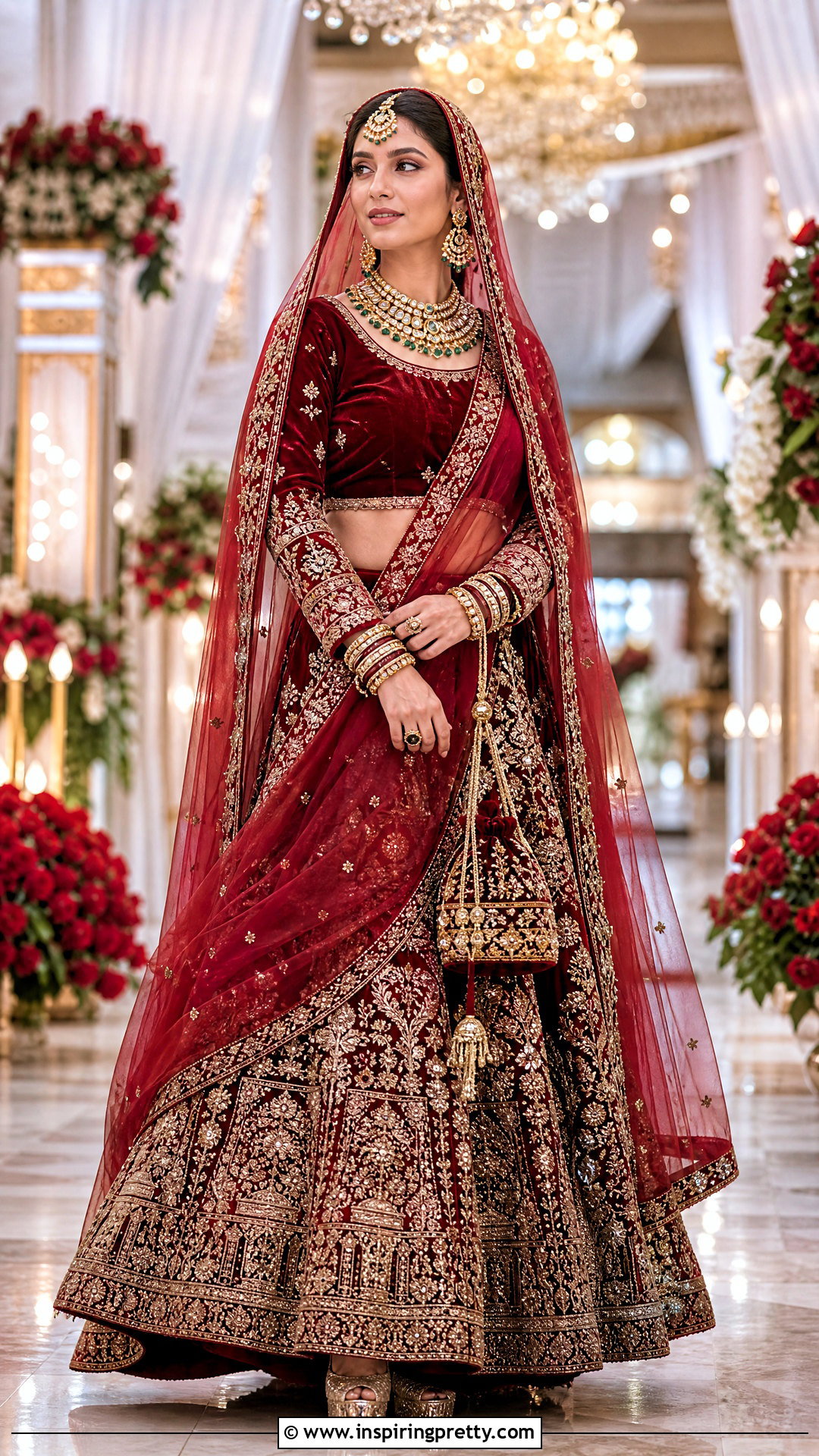 Velvet Crop Top With Lehenga And Double Dupatta - 50 velvet crop top designs for lehengas