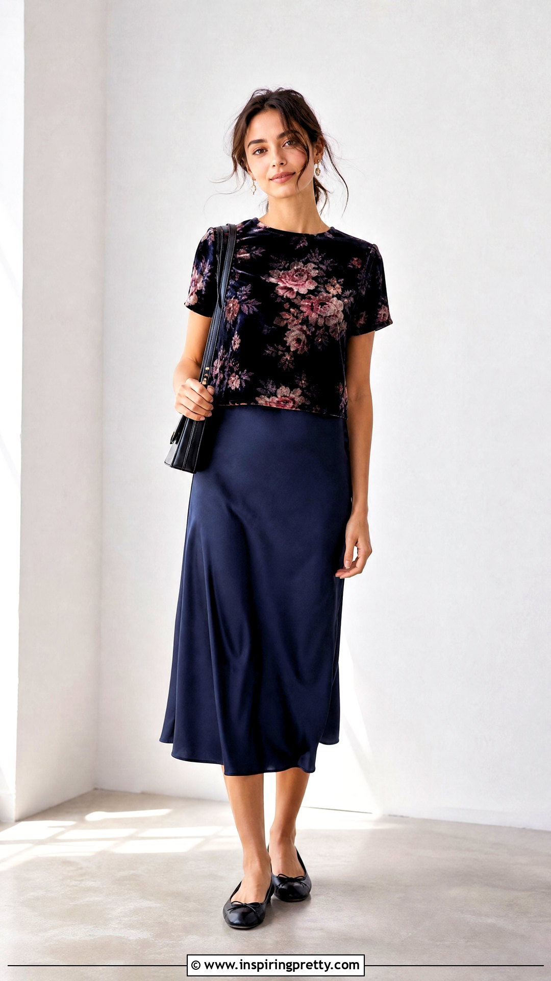 Velvet Floral Top Over A Slip Dress - 25 velvet floral top outfit ideas