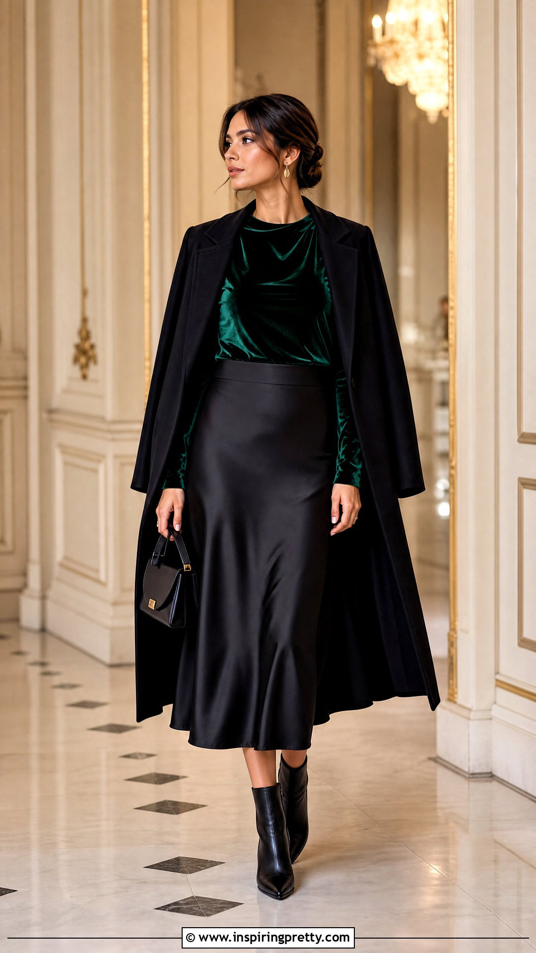 Velvet Full Sleeve Top With Satin Skirt - 50 full sleeve top outfits