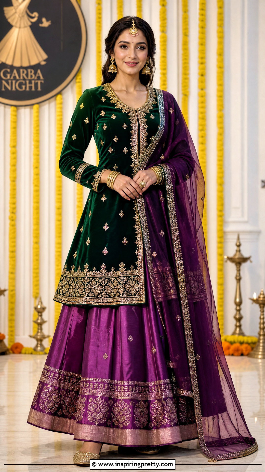 Velvet Kediyu With Silk Lehenga - 50 Kediyu Top For Navratri outfit ideas
