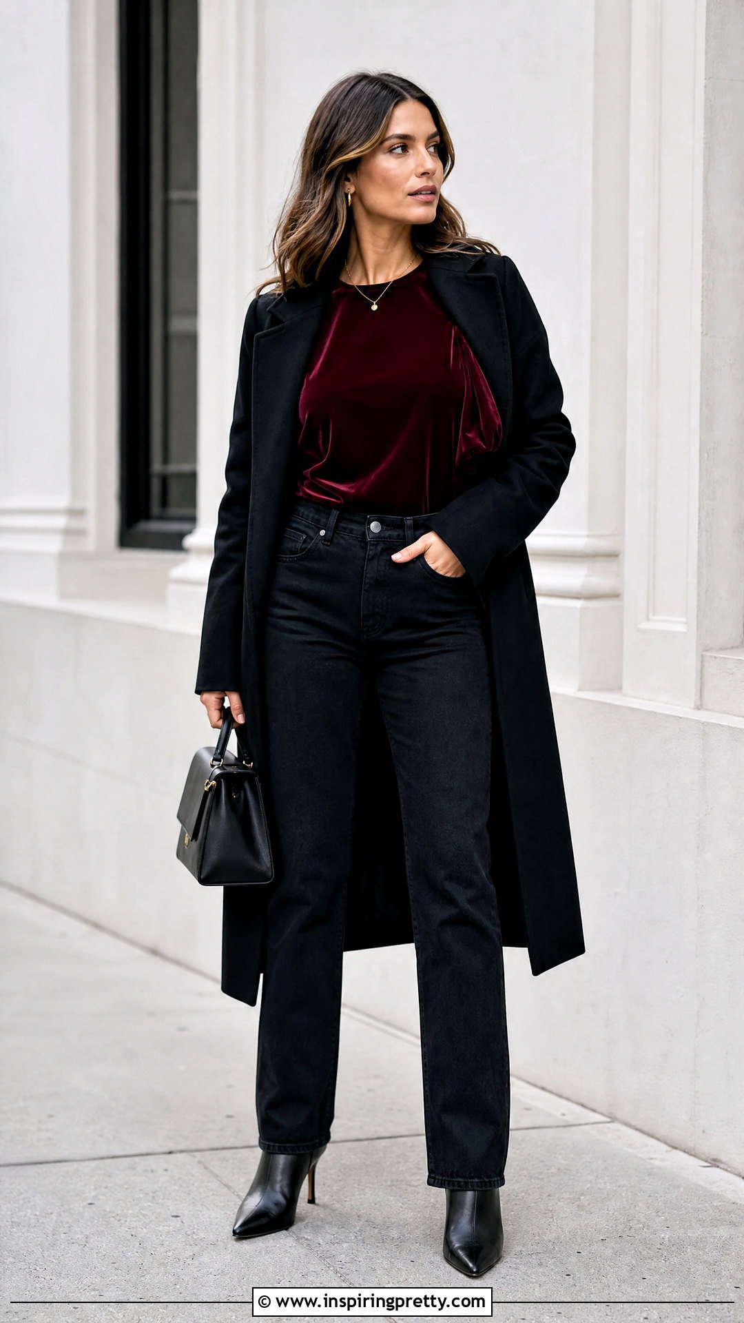 Velvet Puff Sleeve Top With Black Jeans - 20 forever 21 velvet top outfit ideas