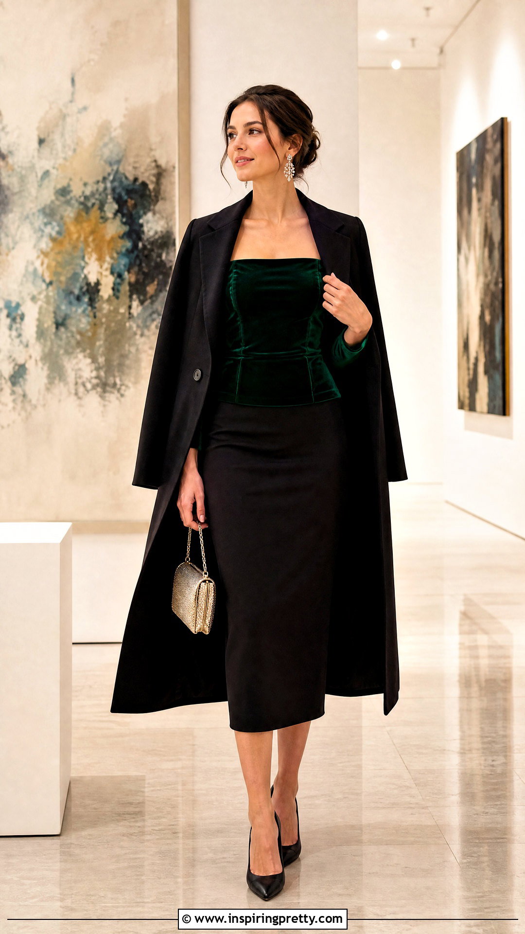 Velvet Square Neck Top With Midi Skirt - 50 square neck tops outfit ideas