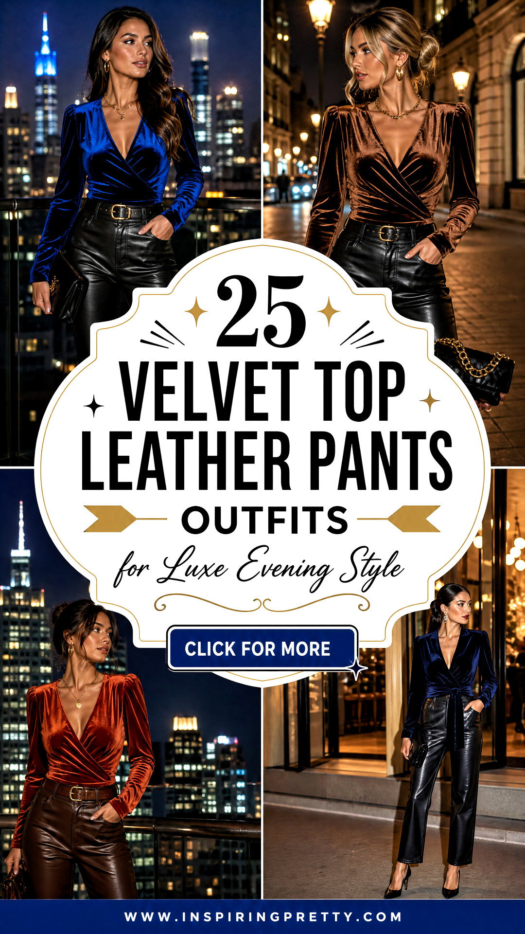 25 Velvet Top Leather Pants Outfits for Luxe Evening Style - 25 Velvet Top Leather Pants Outfits for Luxe Evening Style
