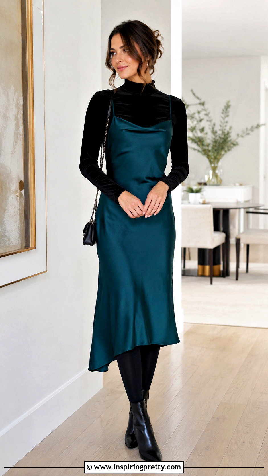 Velvet Top Under A Slip Dress - 50 velvet tops outfit ideas