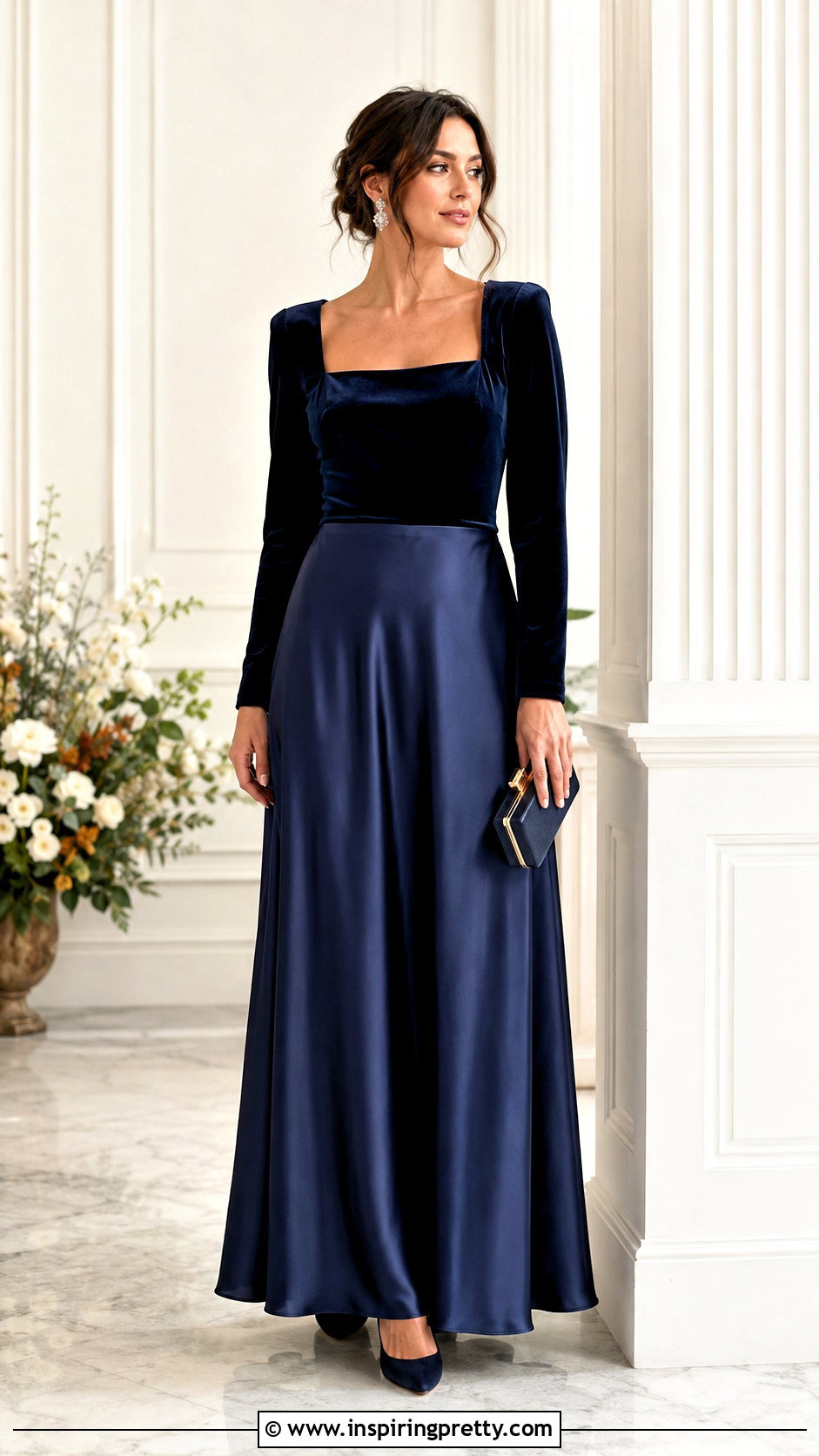 Velvet Top With Satin Bridesmaid Skirt - 20 bridesmaids skirts and tops outfit ideas