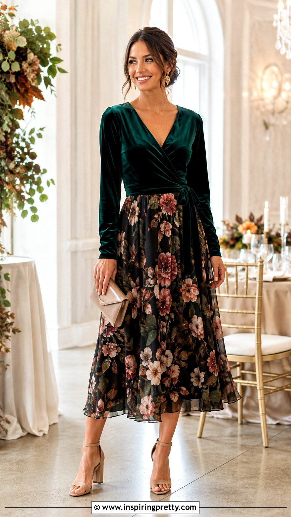 Velvet Top With Wedding Guest Midi Skirt - 50 velvet tops outfit ideas