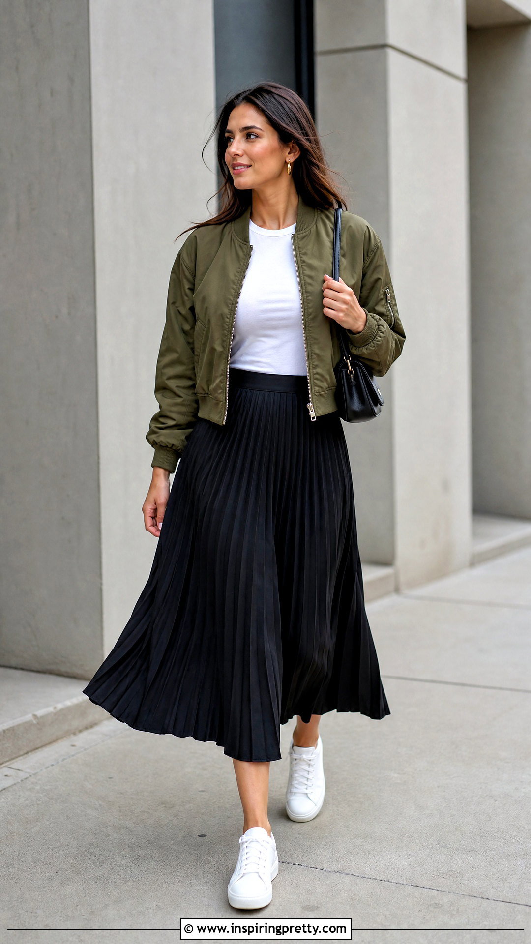 Verde Bomber Jacket With Midi Skirt Outfit - 50 top verde outfit ideas