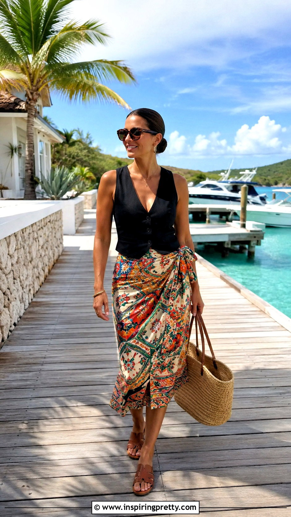 Vest Top With Sarong Skirt - 50 vest top outfits for women