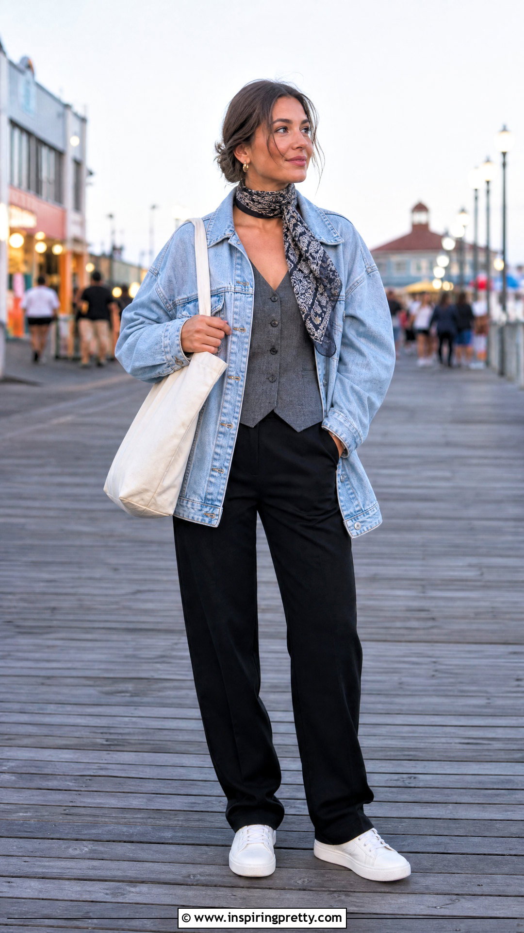 Vest Top With a Denim Jacket - 50 vest top outfits