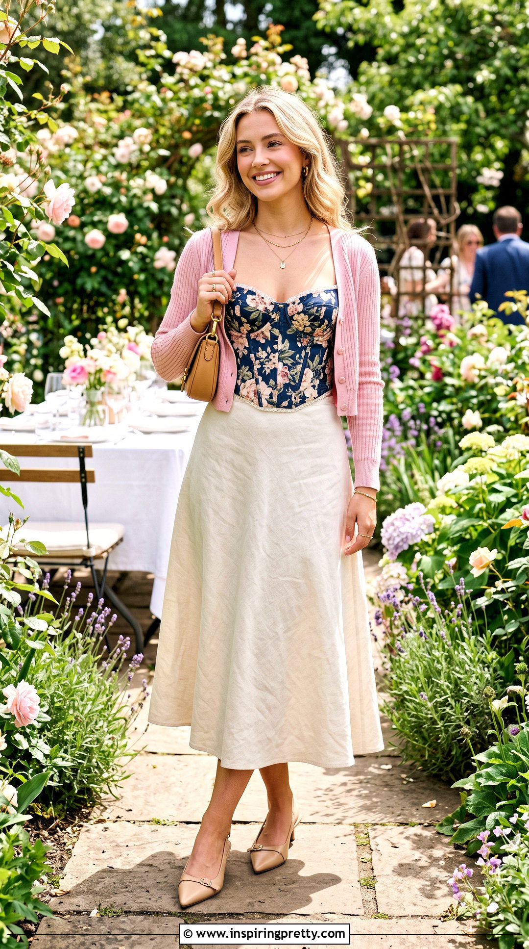 Victoria Secret Floral Corset Top With Midi Skirt And Cardigan - 20 victoria secret floral corset top outfit ideas